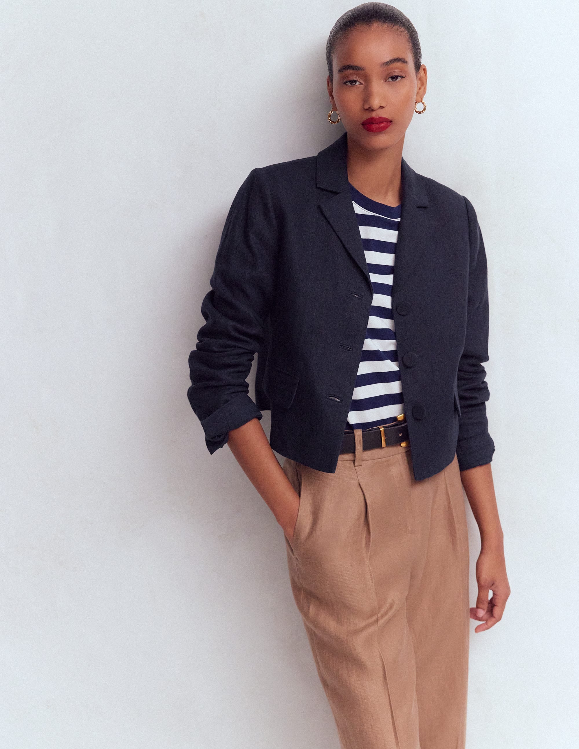 Dartmouth Linen Blazer-Navy - Image 4