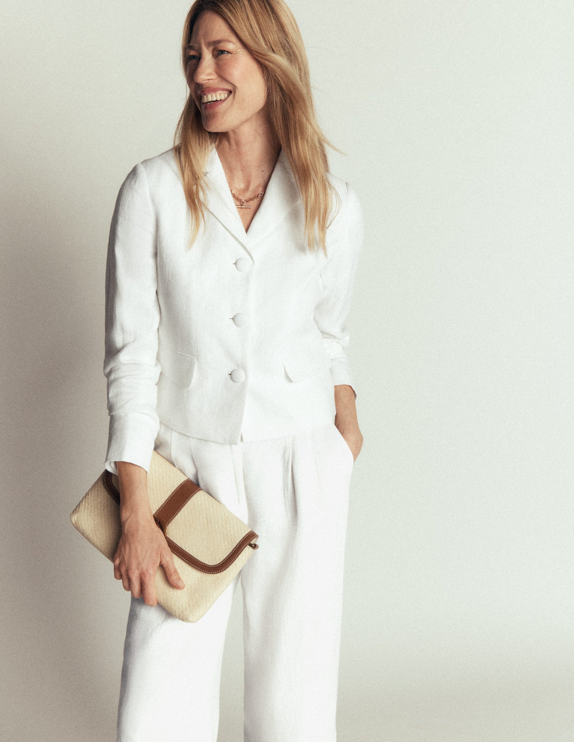 Dartmouth Linen Blazer-White-2