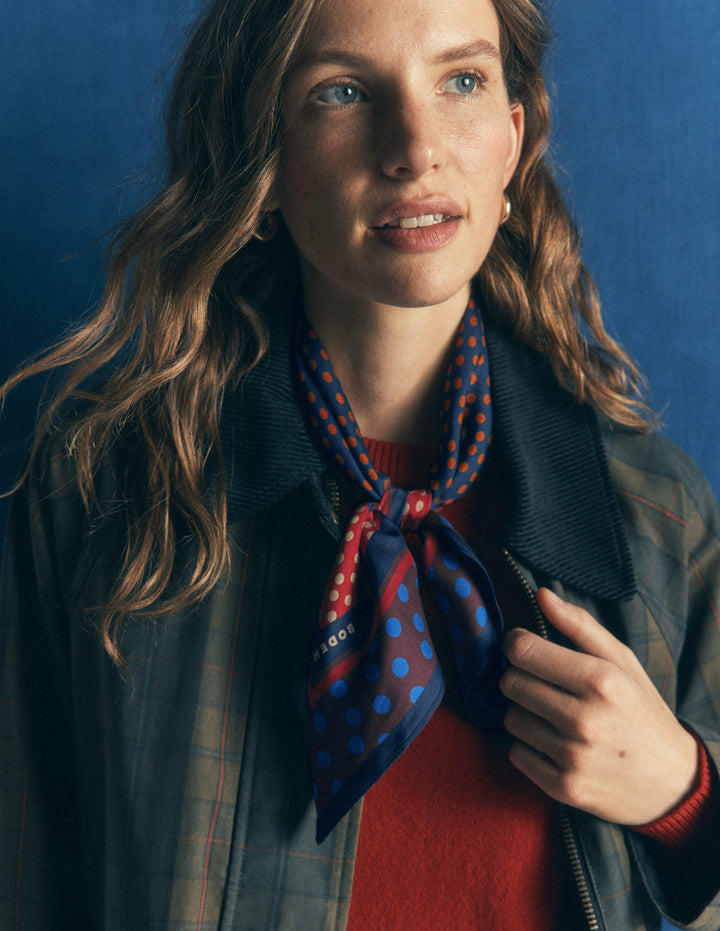 Elisabeth Silk Square Scarf-Winter Spots