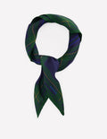 Elisabeth Silk Square Scarf-Navy, Tartan