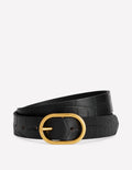 Classic Leather Belt-Black Croc Embossed