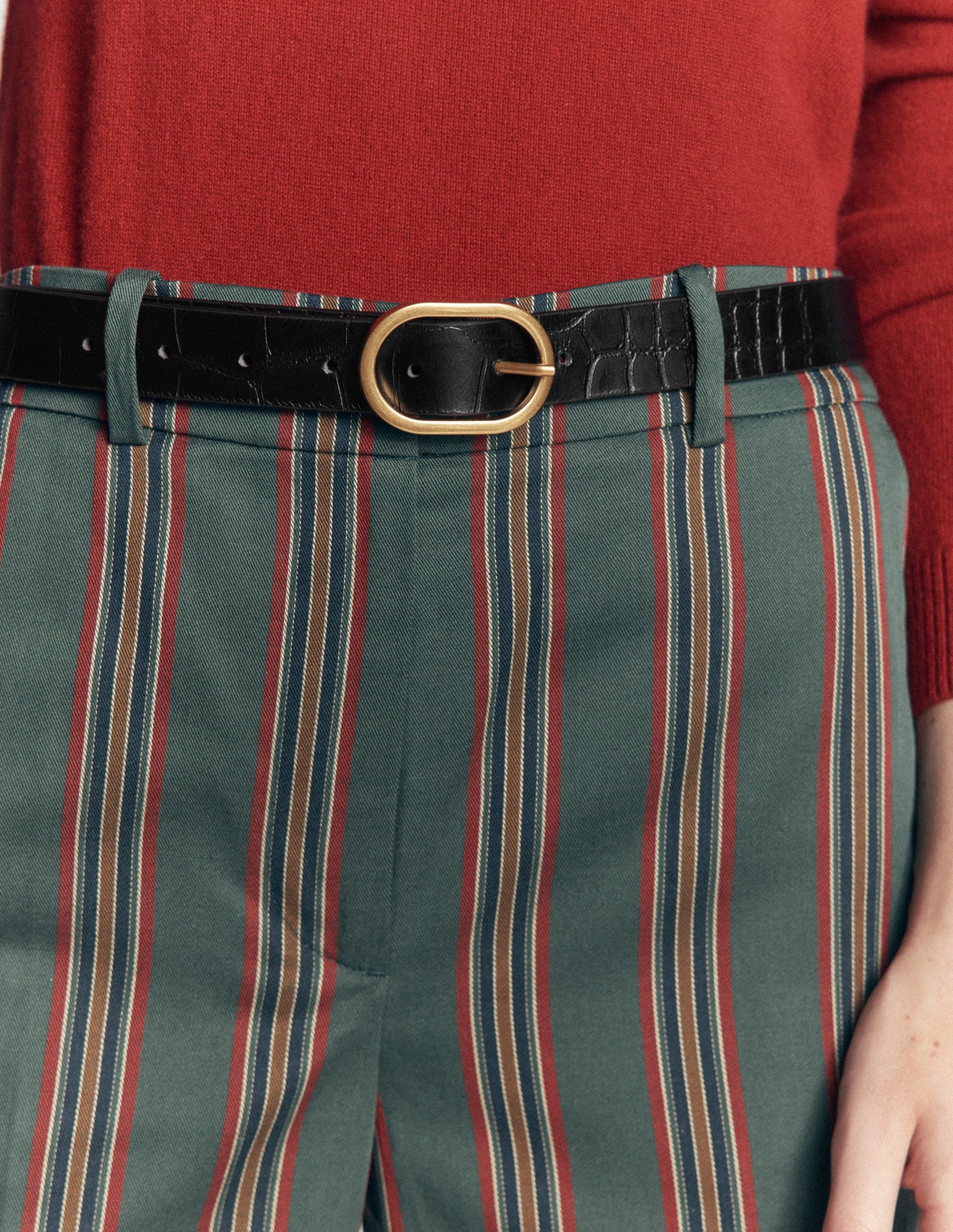 Classic Leather Belt-Black Croc Embossed-2