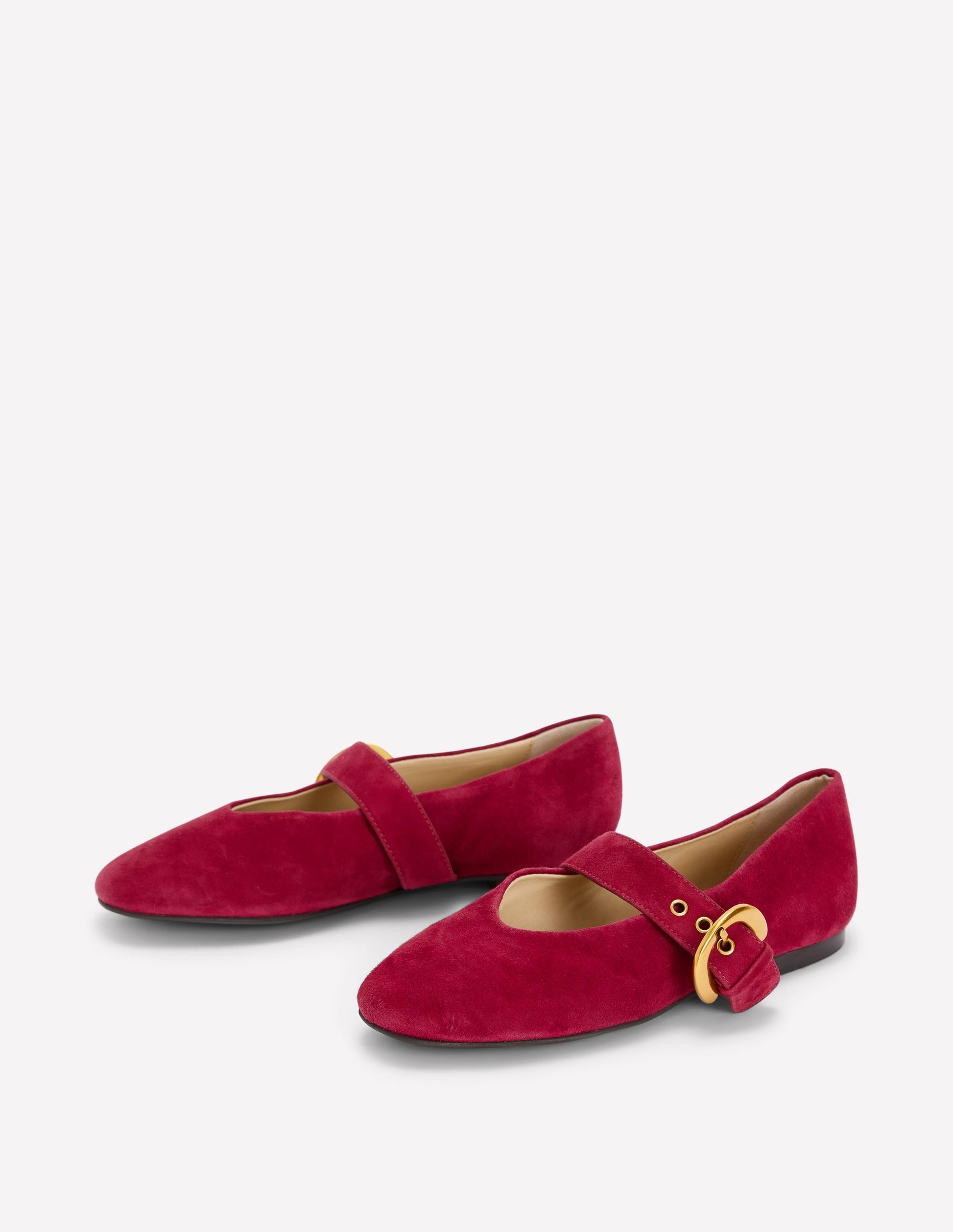 Kylie Flat Buckle Mary Janes-Wine-4