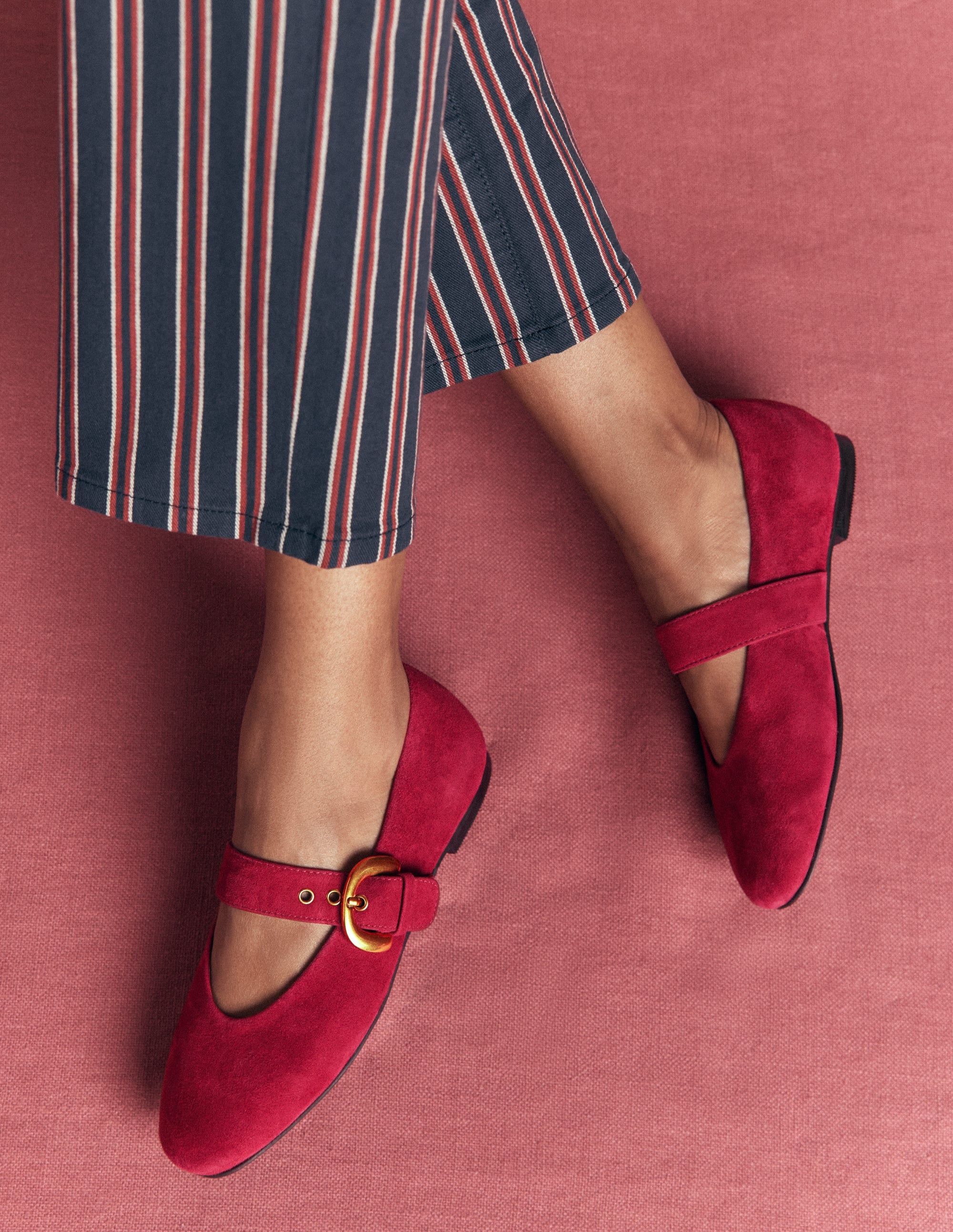 Kylie Flat Buckle Mary Janes-Wine - Image 2