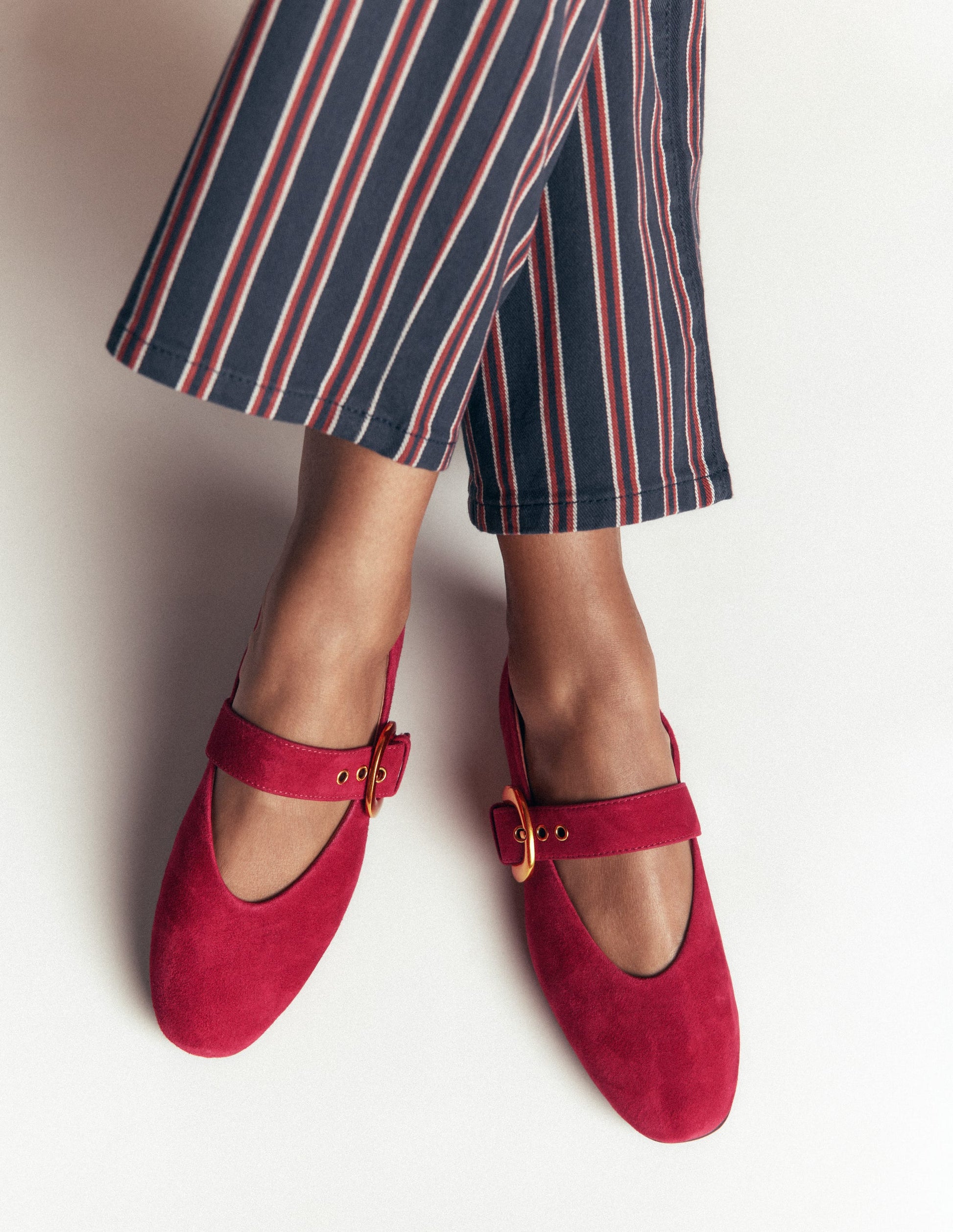Kylie Flat Buckle Mary Janes-Wine-3