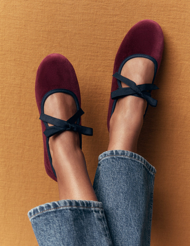 Flexi Tie Mary Janes-Oxblood