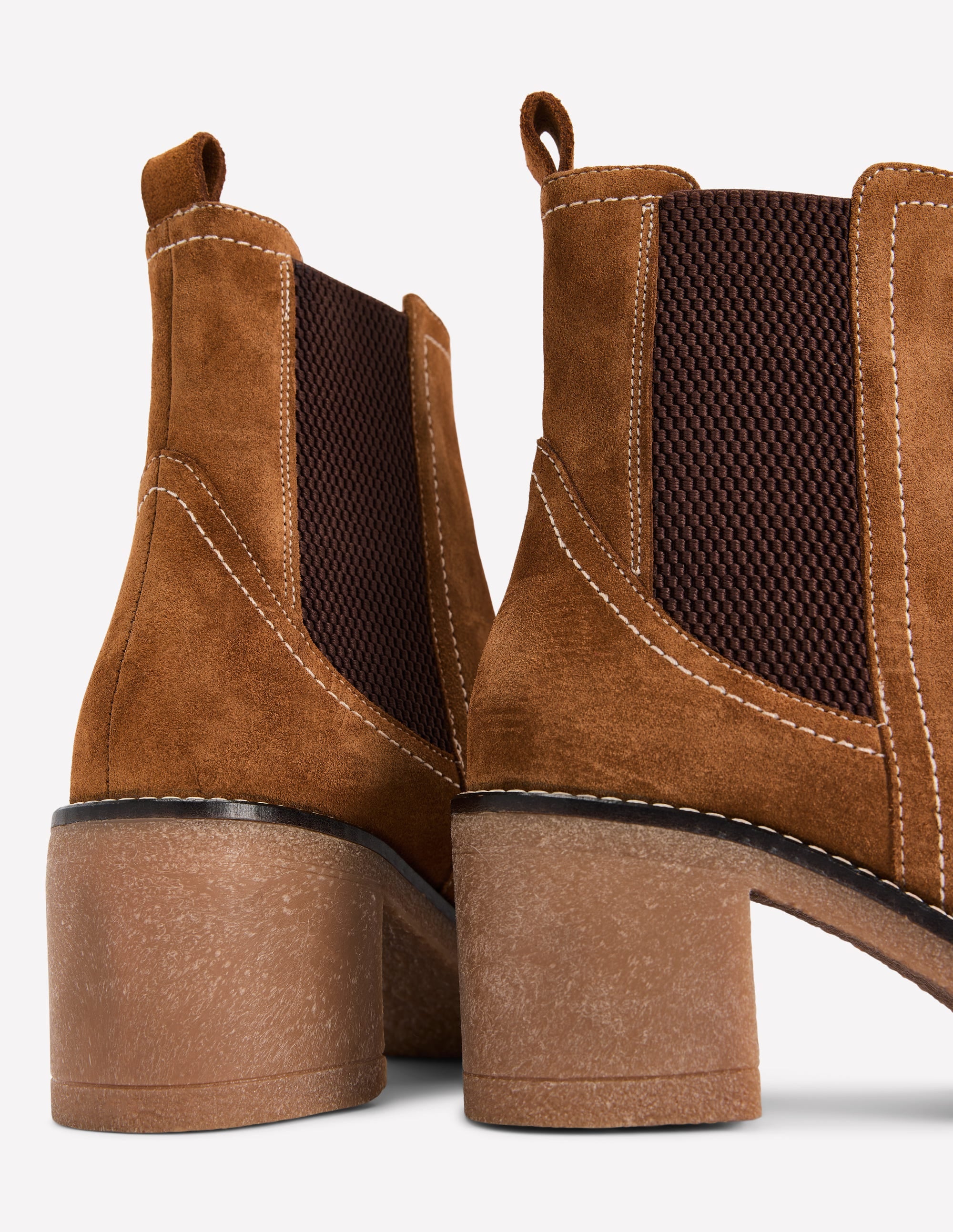 Heeled Crepe Chelsea Boots-Golden Brown - Image 4