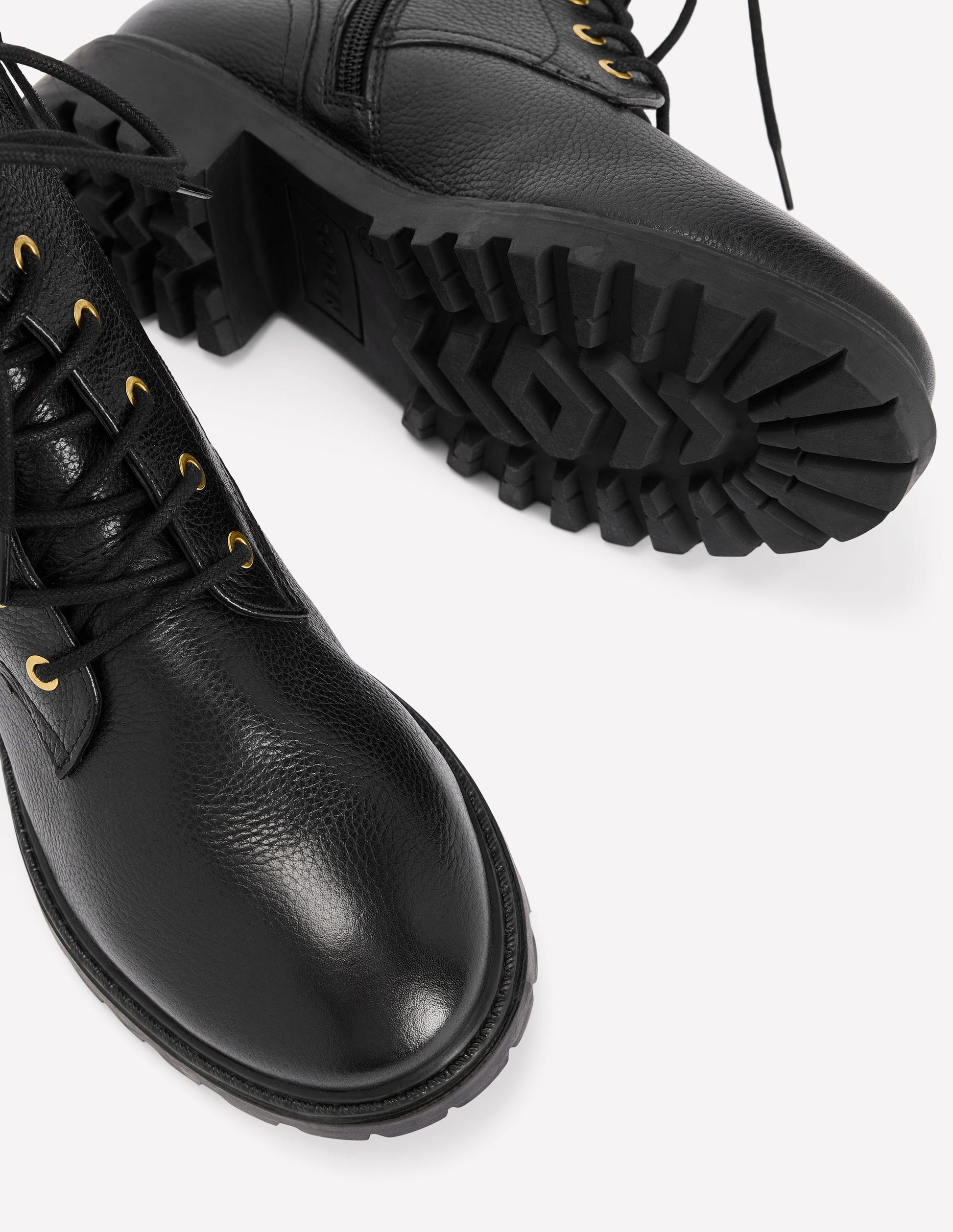 Alex Lace Up Ankle Boots-Black Tumbled Leather-5