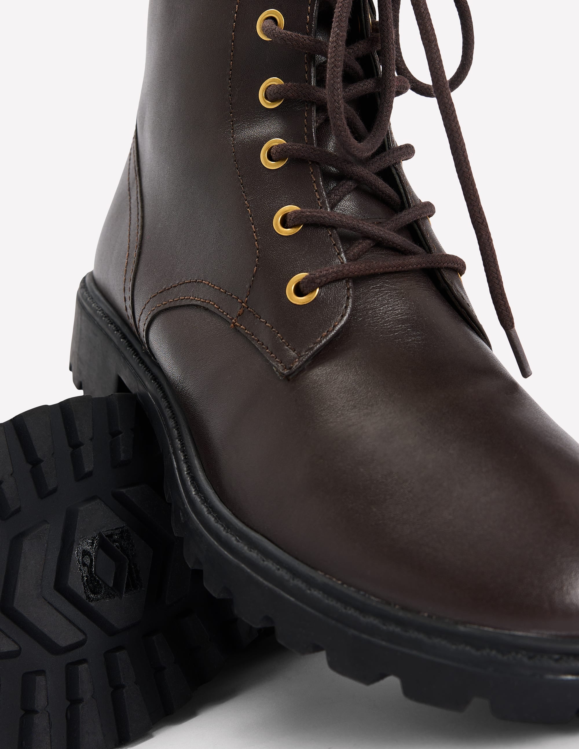 Alex Lace Up Ankle Boots-Chocolate - Image 4
