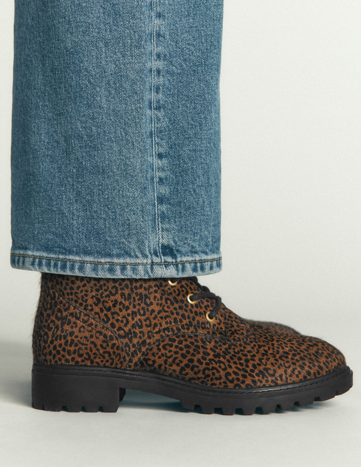 Alex Lace Up Ankle Boots-Mini Leopard