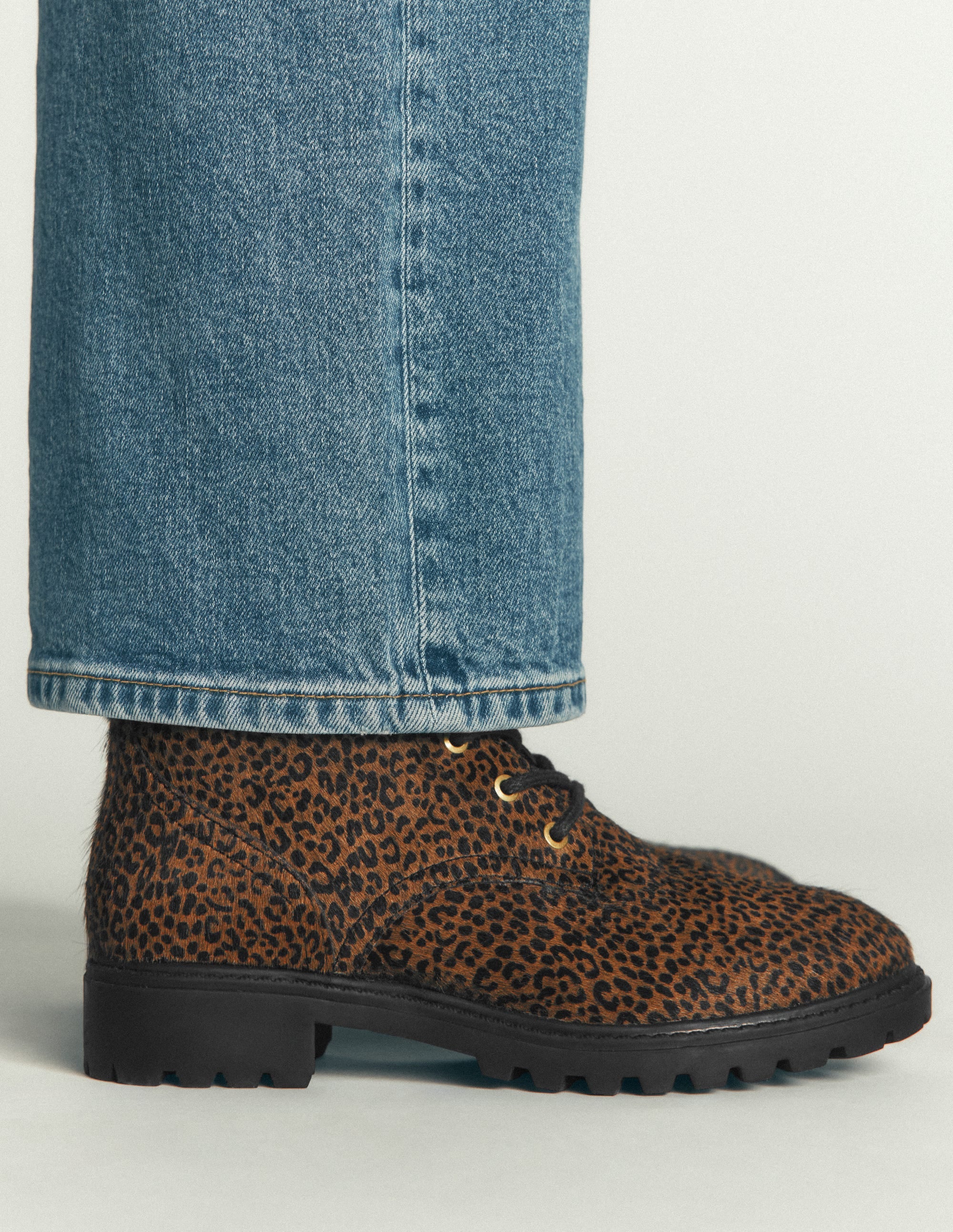 Alex Lace Up Ankle Boots-Mini Leopard - Image 2