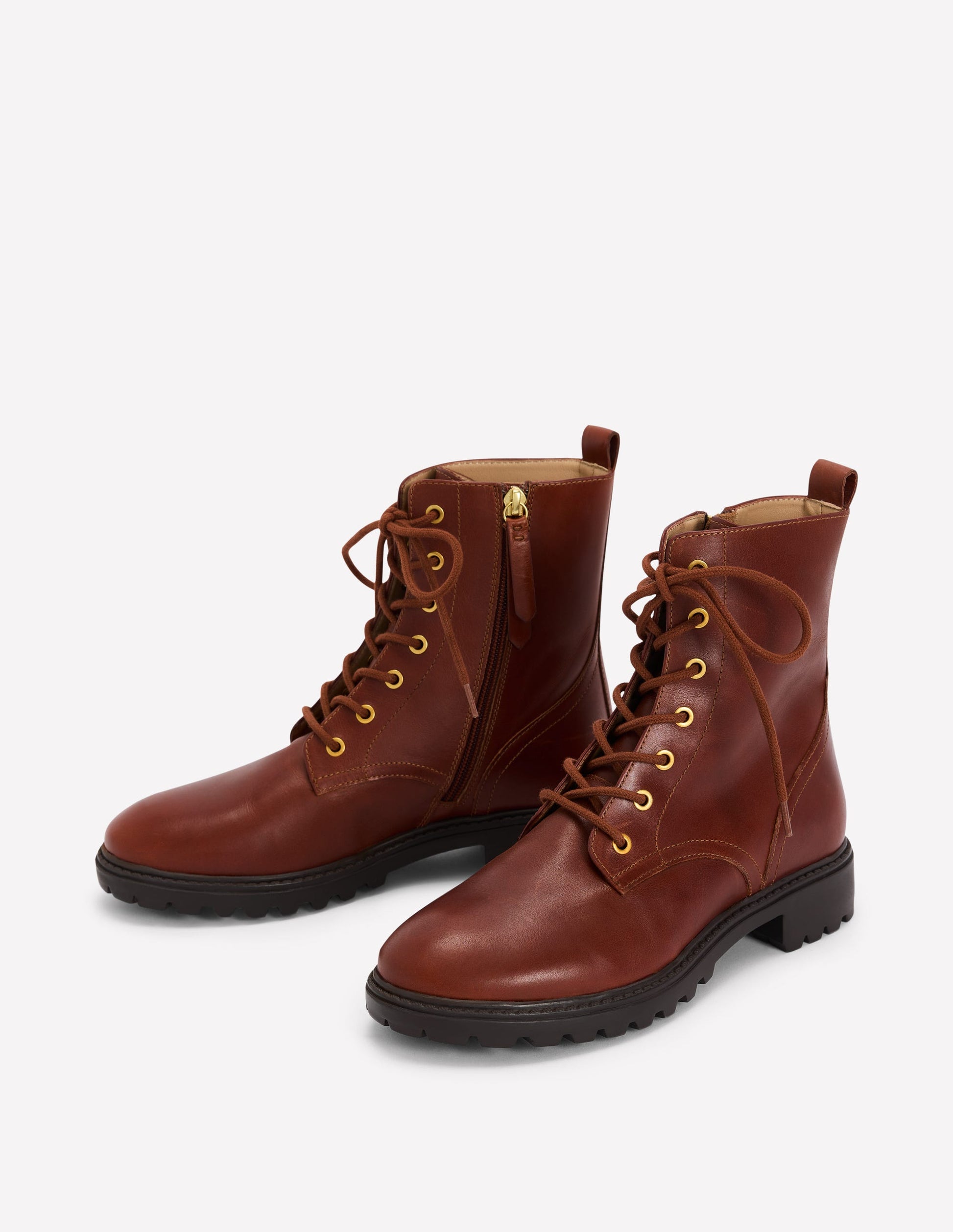 Alex Lace Up Ankle Boots-Tan-3