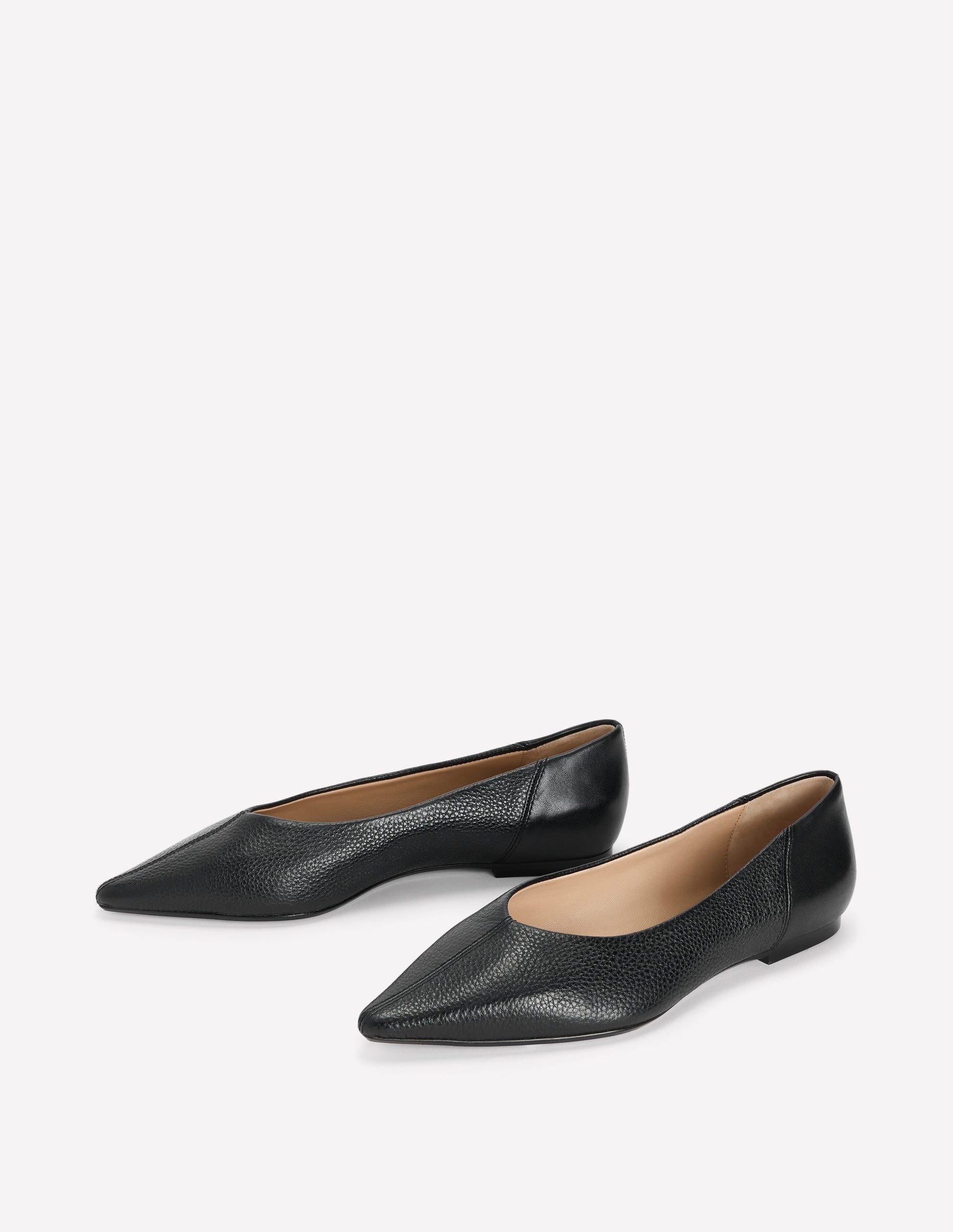 Nigella Pointed Toe Flats-Black-3