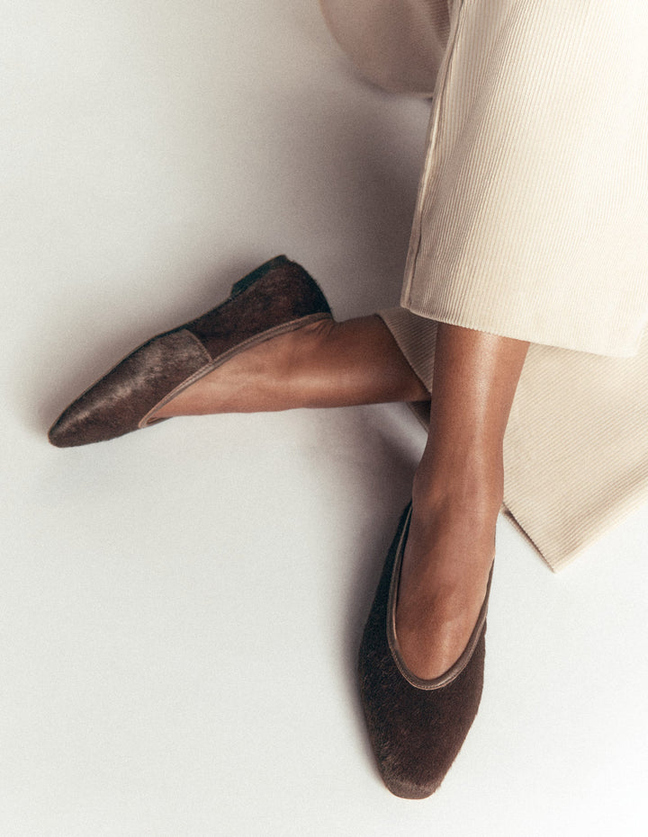 Nadia Chisel Toe Flats-Bitter Chocolate