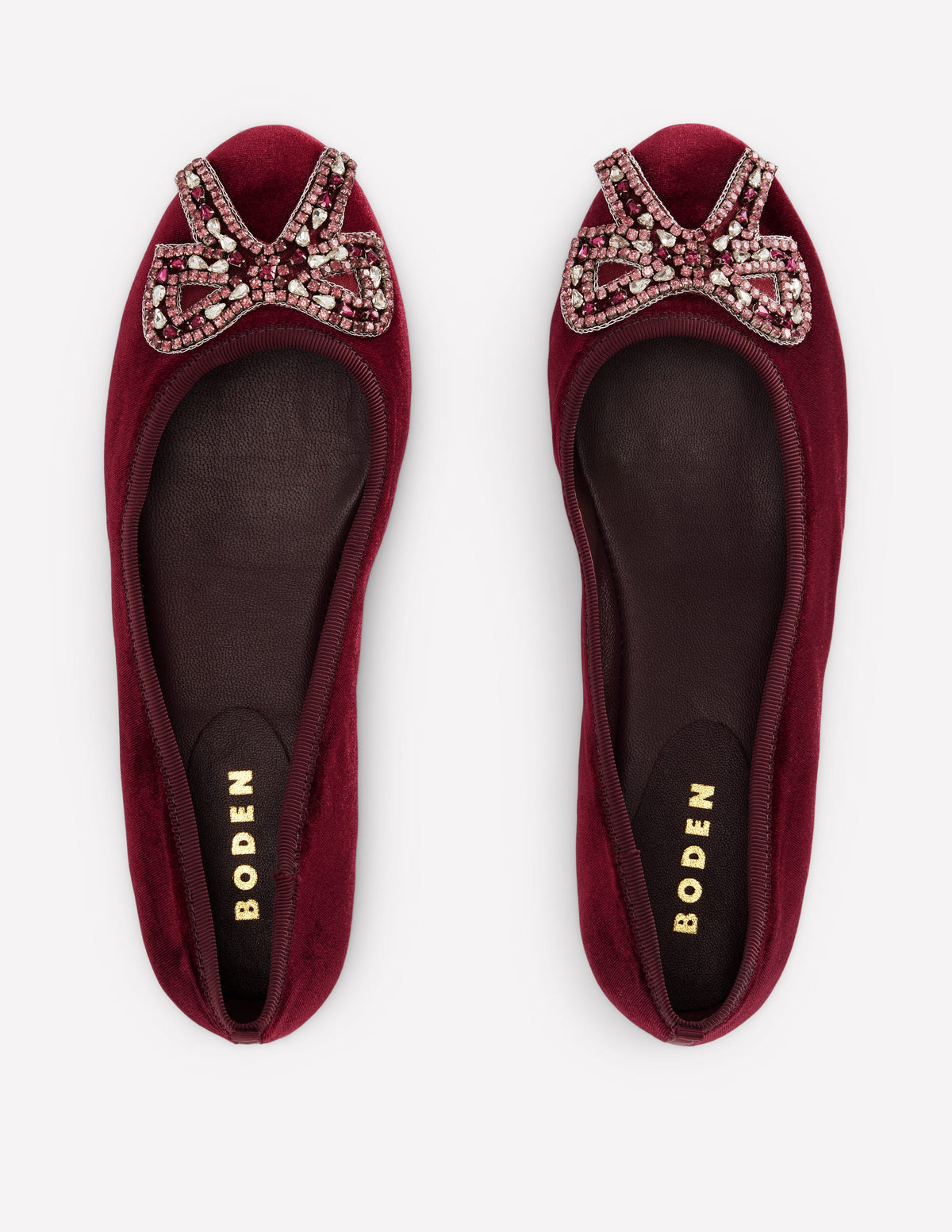 Patti Round Toe Ballet Flats-Dark Burgundy Bow-5