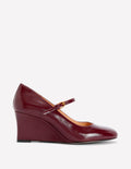 Wedge Mary Janes-Oxblood