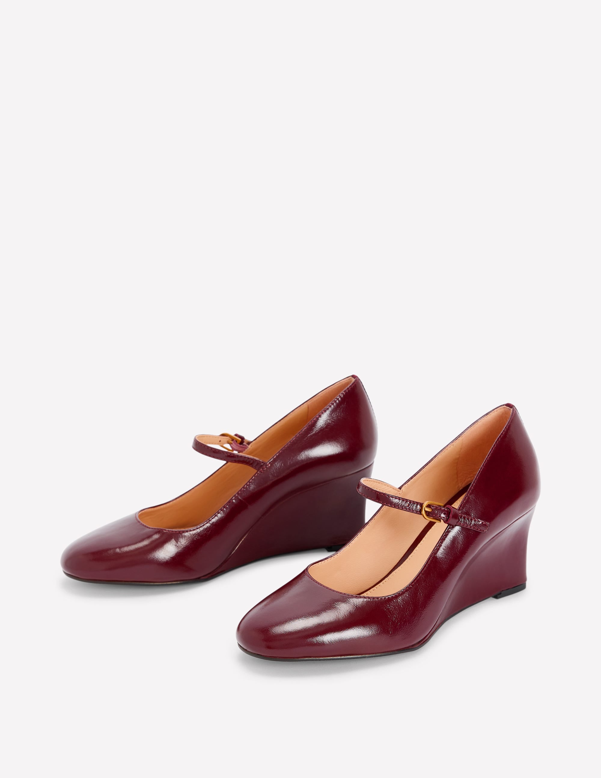 Wedge Mary Janes-Oxblood - Image 3