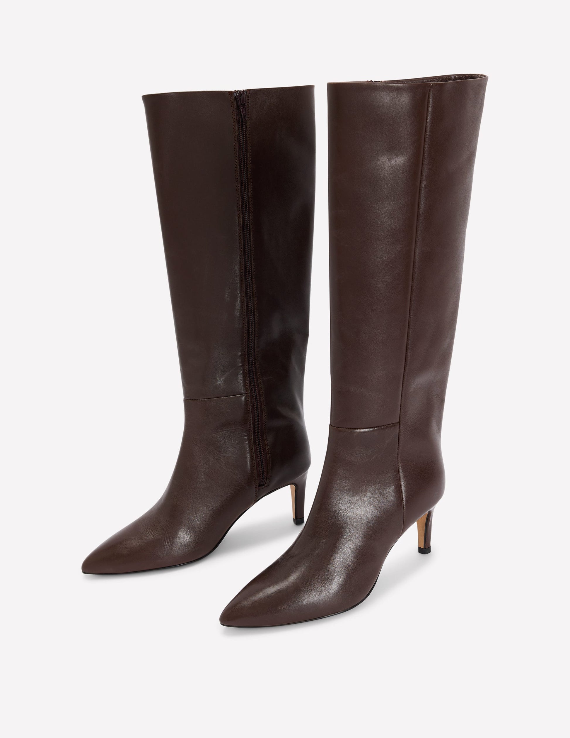 Straight Leg Heeled Boots-Chocolate-3