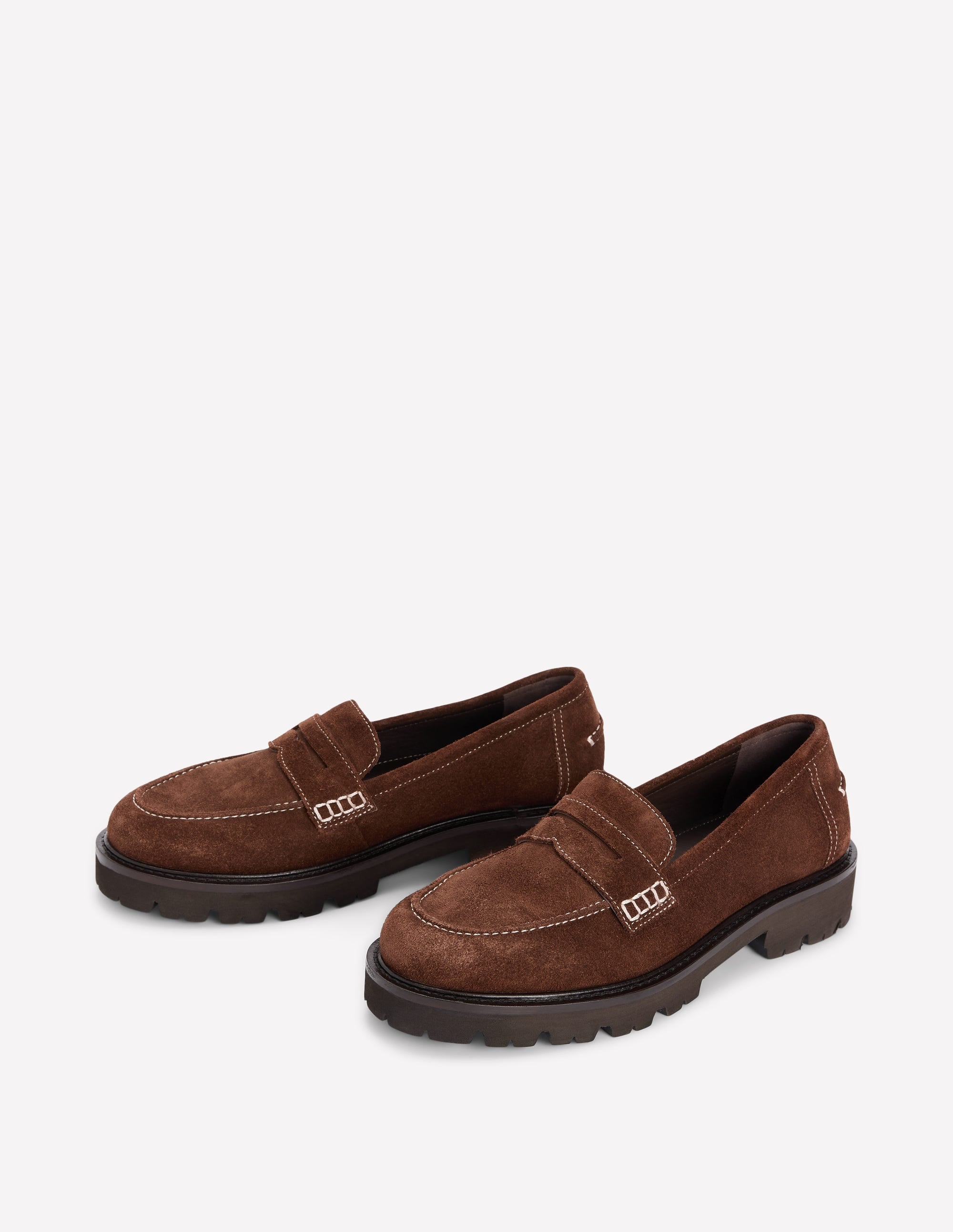 Chunky Cleated Sole Loafers-Raw Umber - Image 3