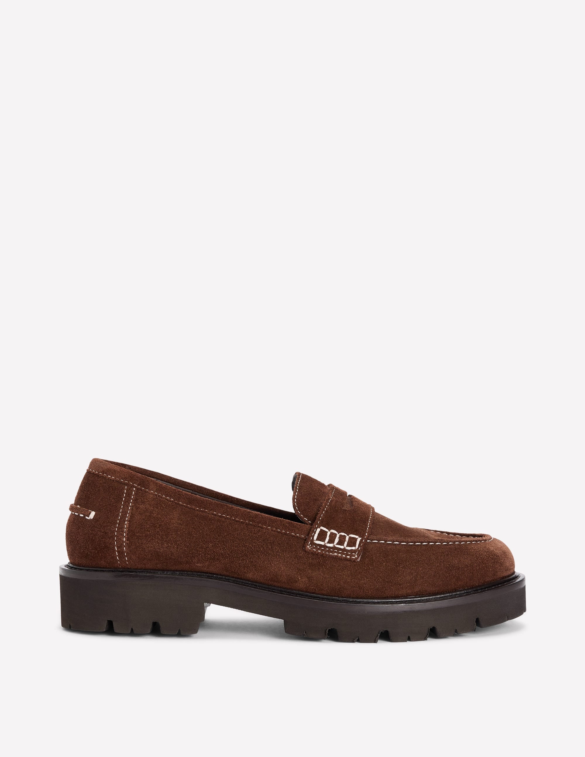 Chunky Cleated Sole Loafers-Raw Umber - Image 1