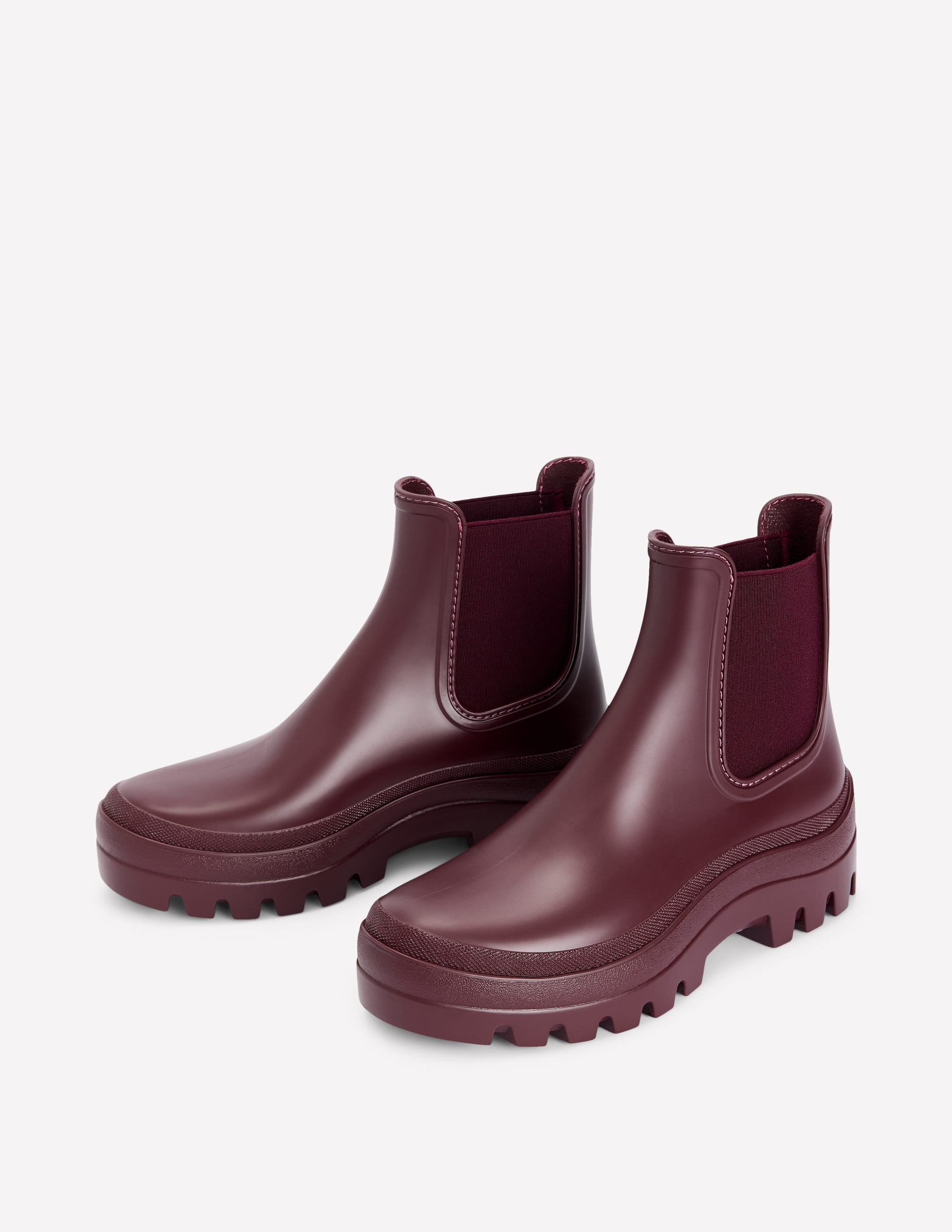 Chunky Chelsea Wellie Boots-Oxblood - Image 3