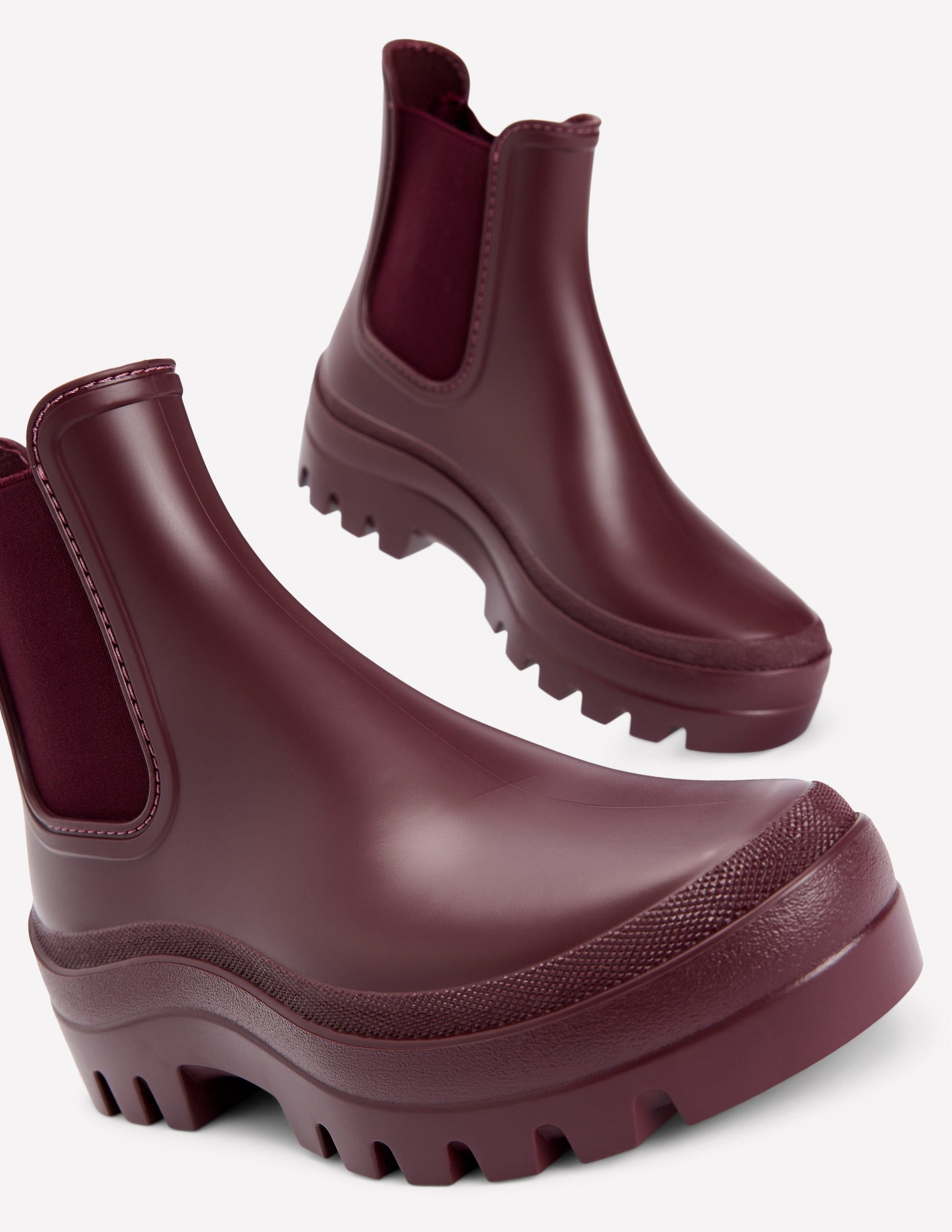 Chunky Chelsea Wellie Boots-Oxblood-4