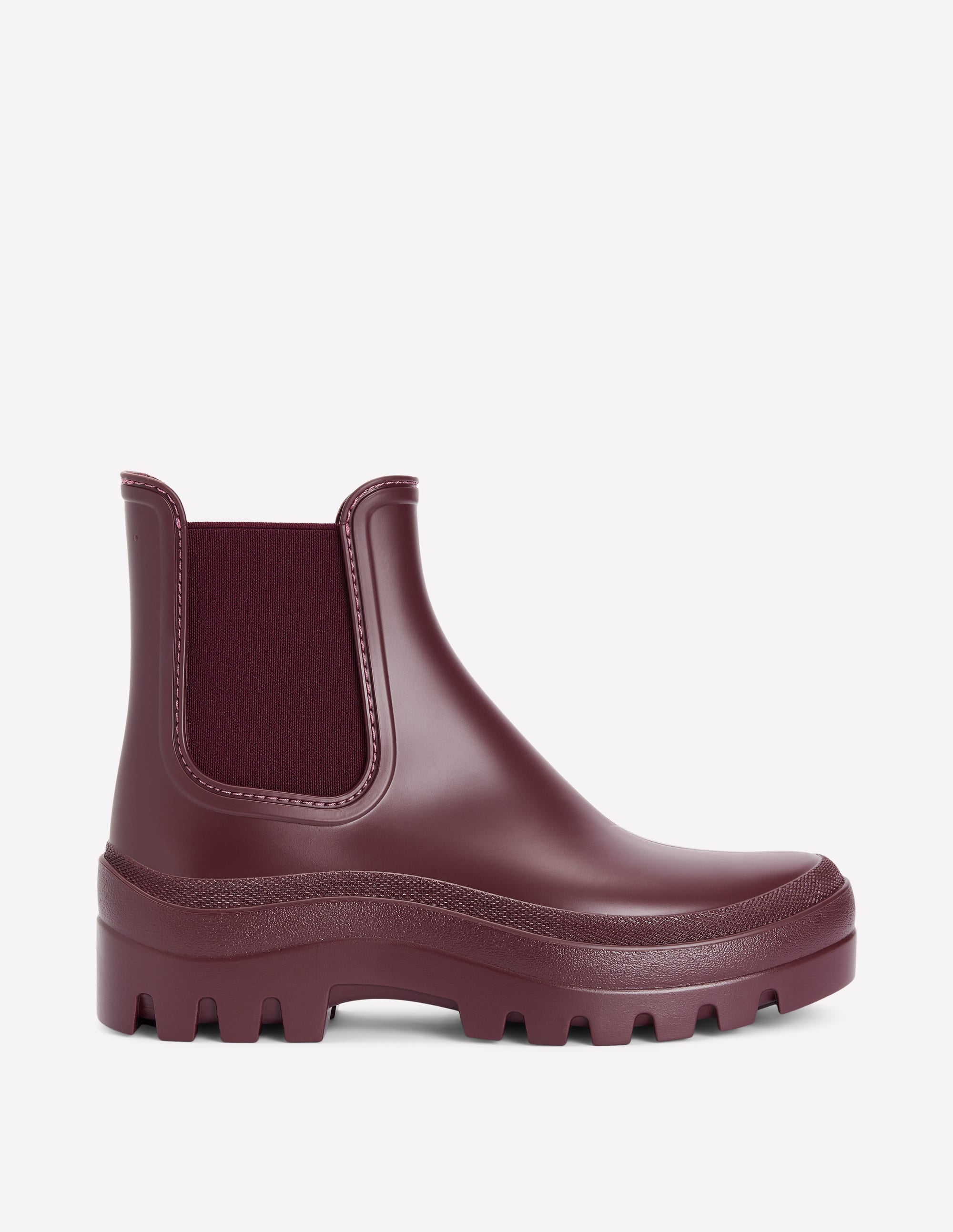 Chunky Chelsea Wellie Boots-Oxblood - Image 1