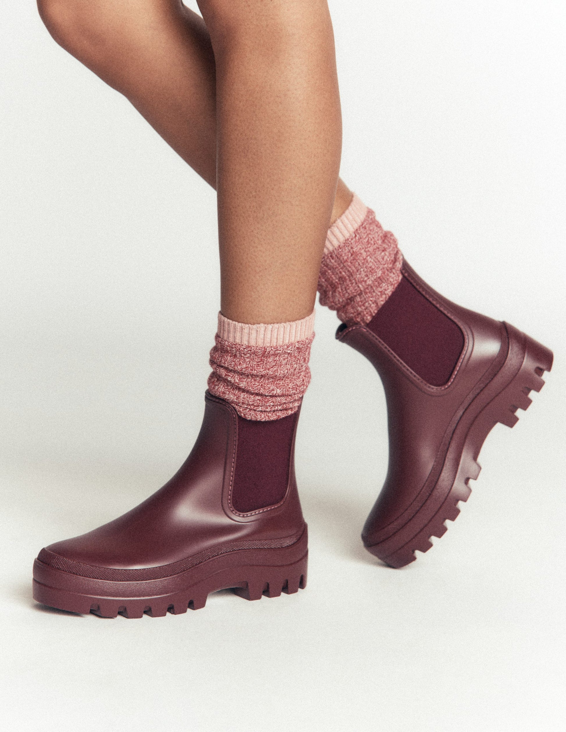 Chunky Chelsea Wellie Boots-Oxblood-2