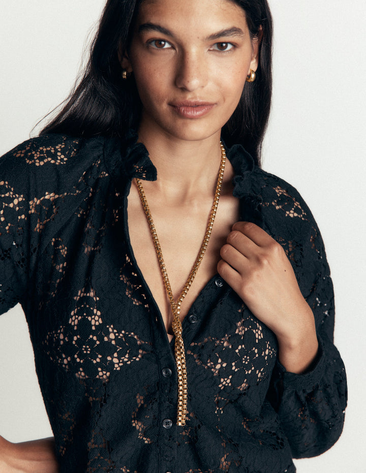 Knot Long Necklace-Gold