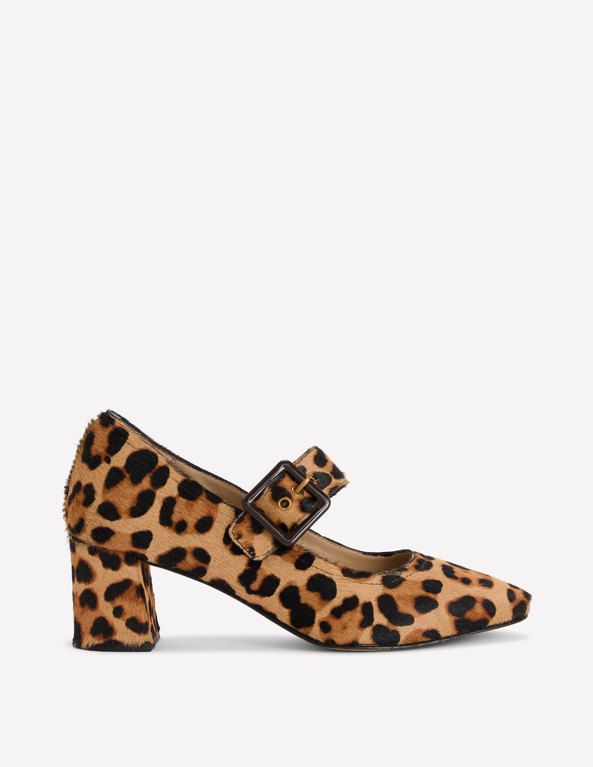 Buckle Strap Block Heels-Classic Leopard - Image 1