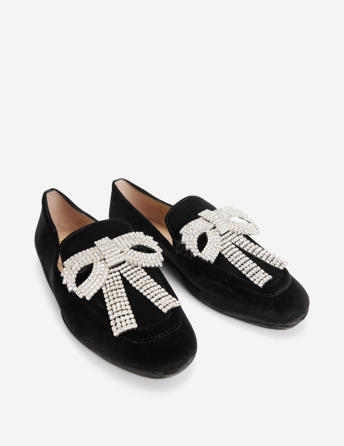 Dinah Embellished Loafers-Black, Sparkle Bows-4