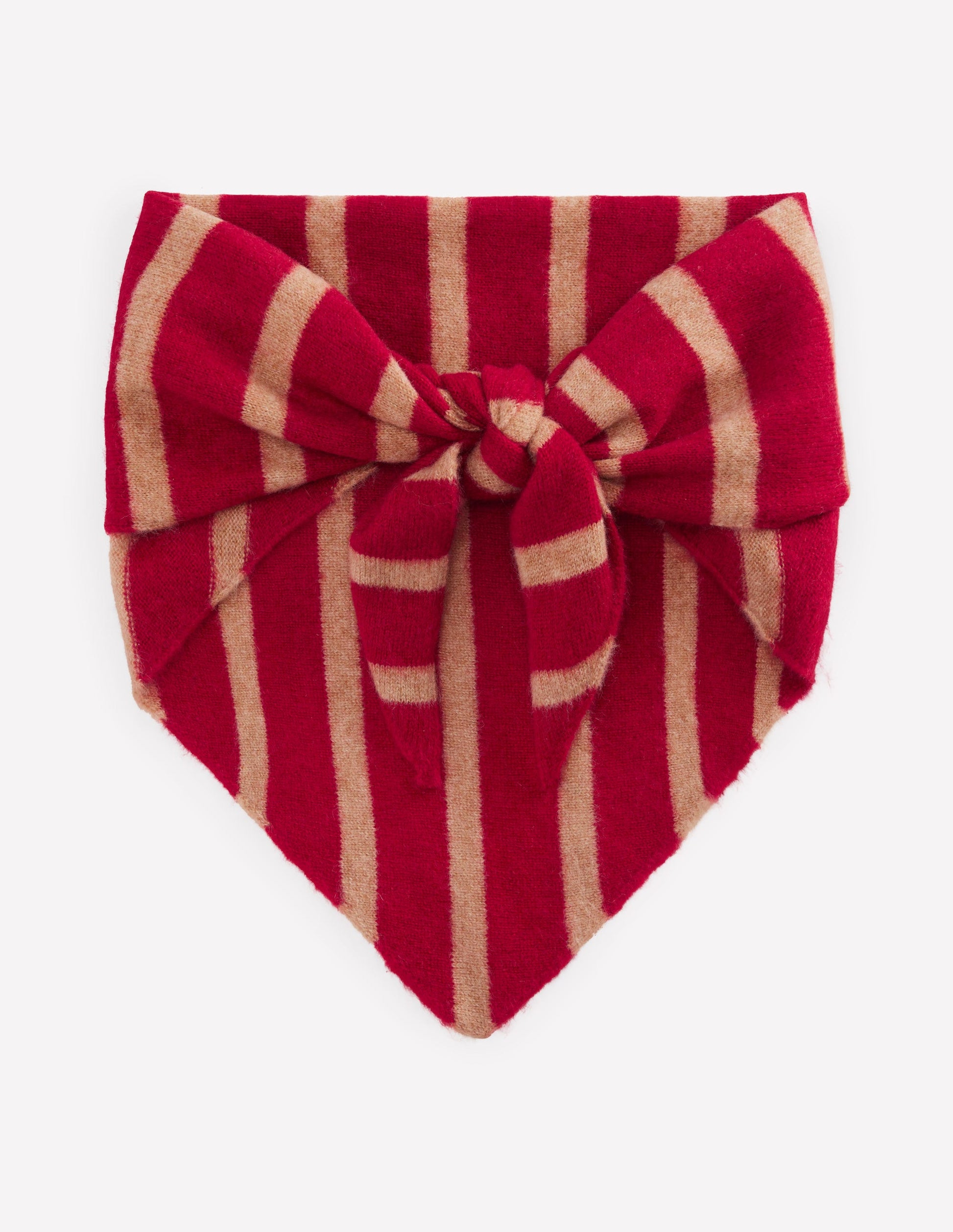 Cashmere Neckerchief-Poppy Red/ Camel Stripe-1