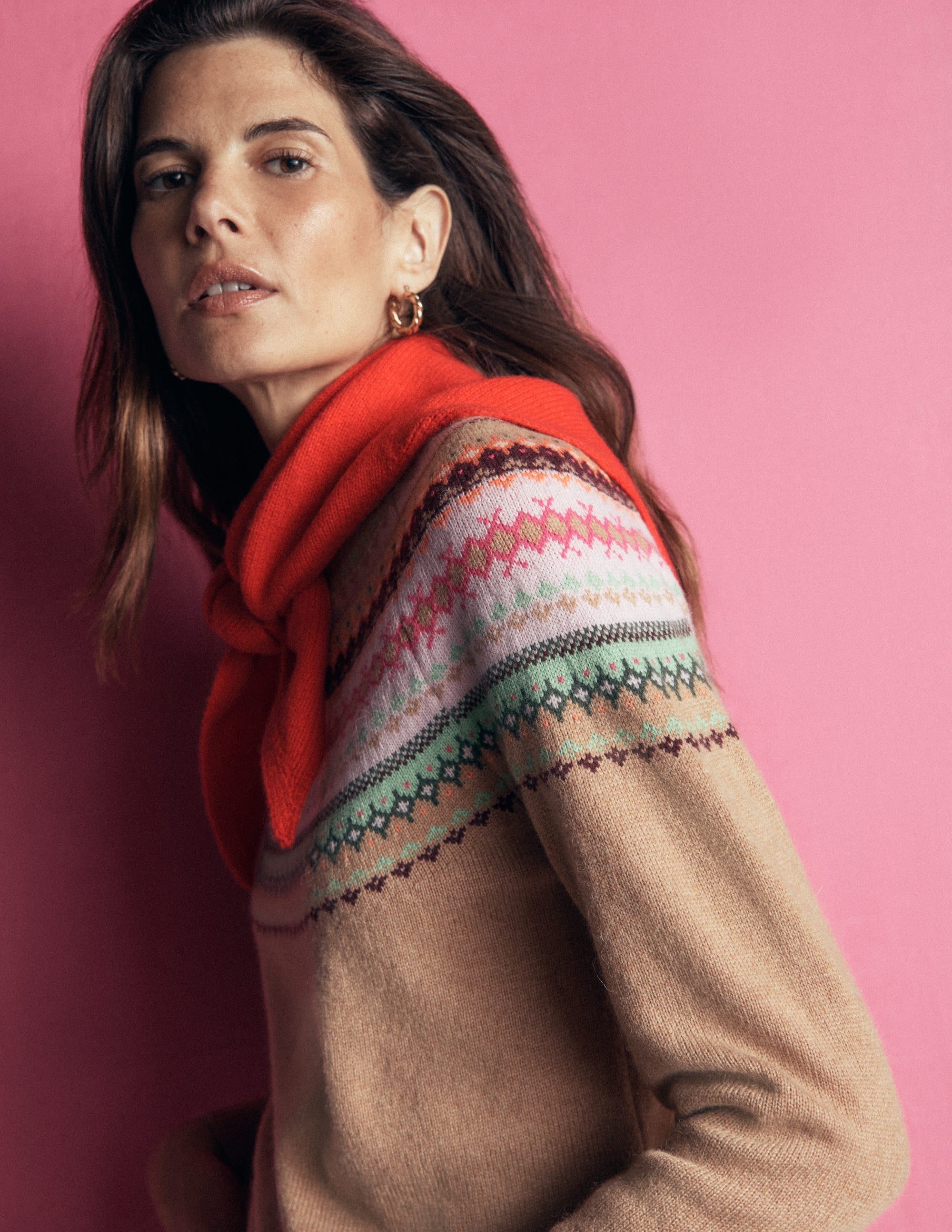 Merino Knitted Neckerchief-Fire Flower - Image 2
