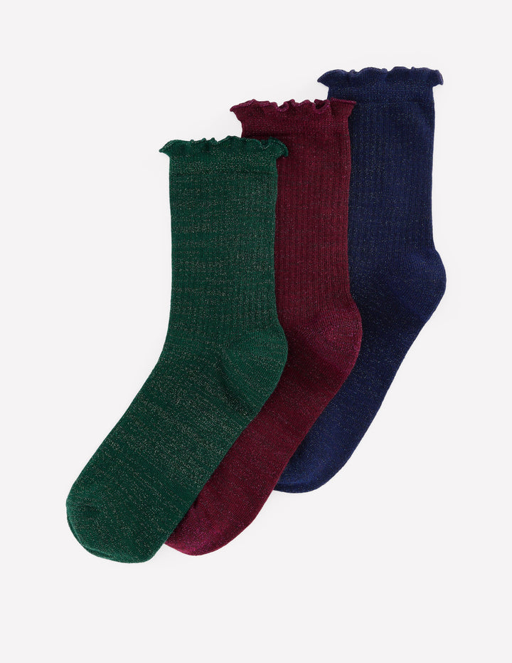 3-Pack Sparkle Socks-Multi