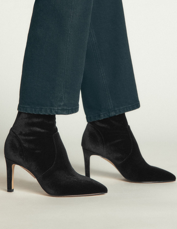 Ankle Stretch Boots-Black Velvet
