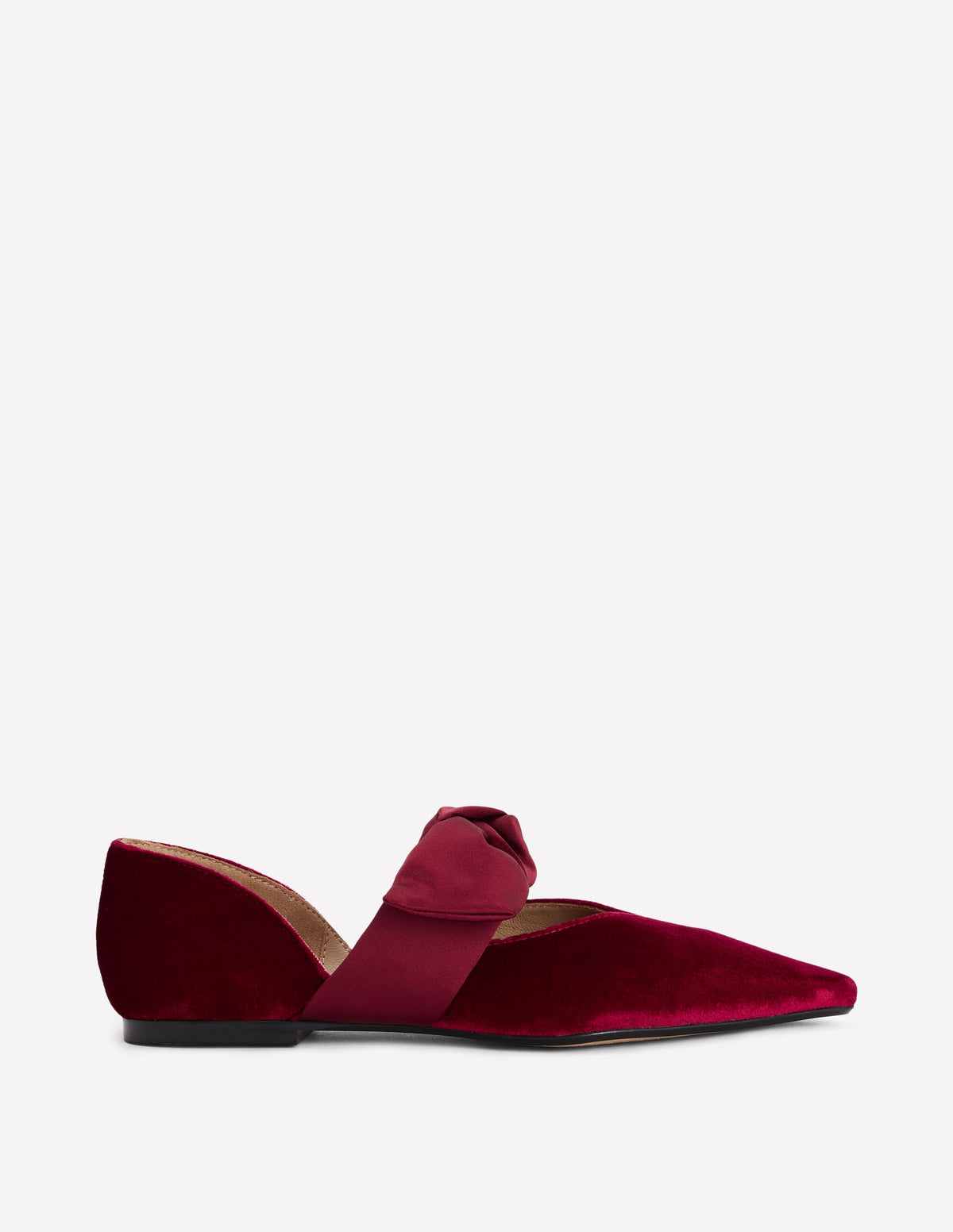 Bow Two Part Flats-Dark Burgundy - Image 1