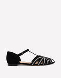 Embellished Cage Flats-Black
