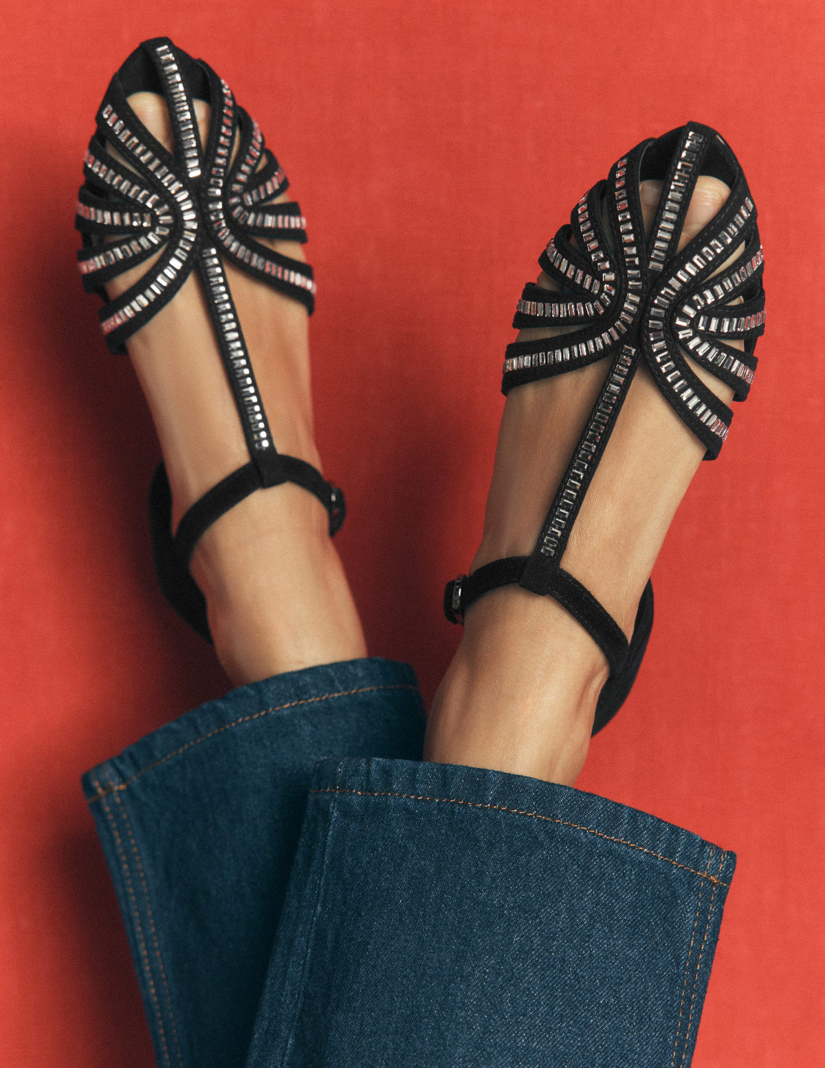 Embellished Cage Flats-Black - Image 2