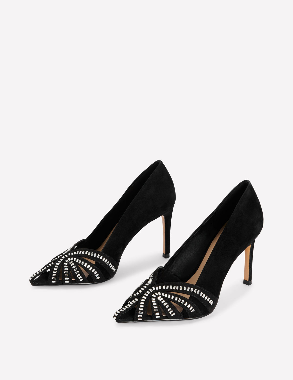 Caged Court Shoes-Black-3