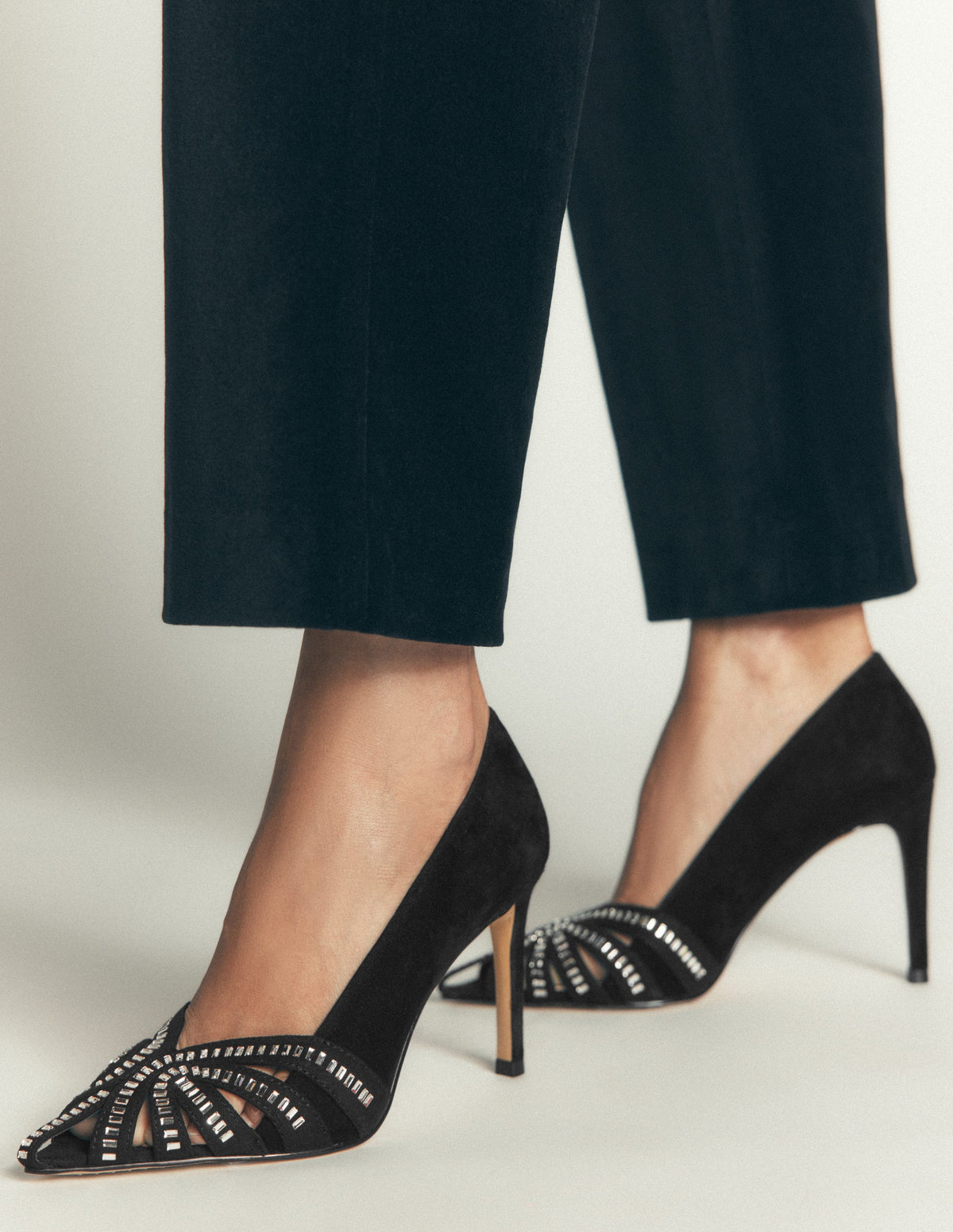 Caged Court Shoes-Black - Image 2