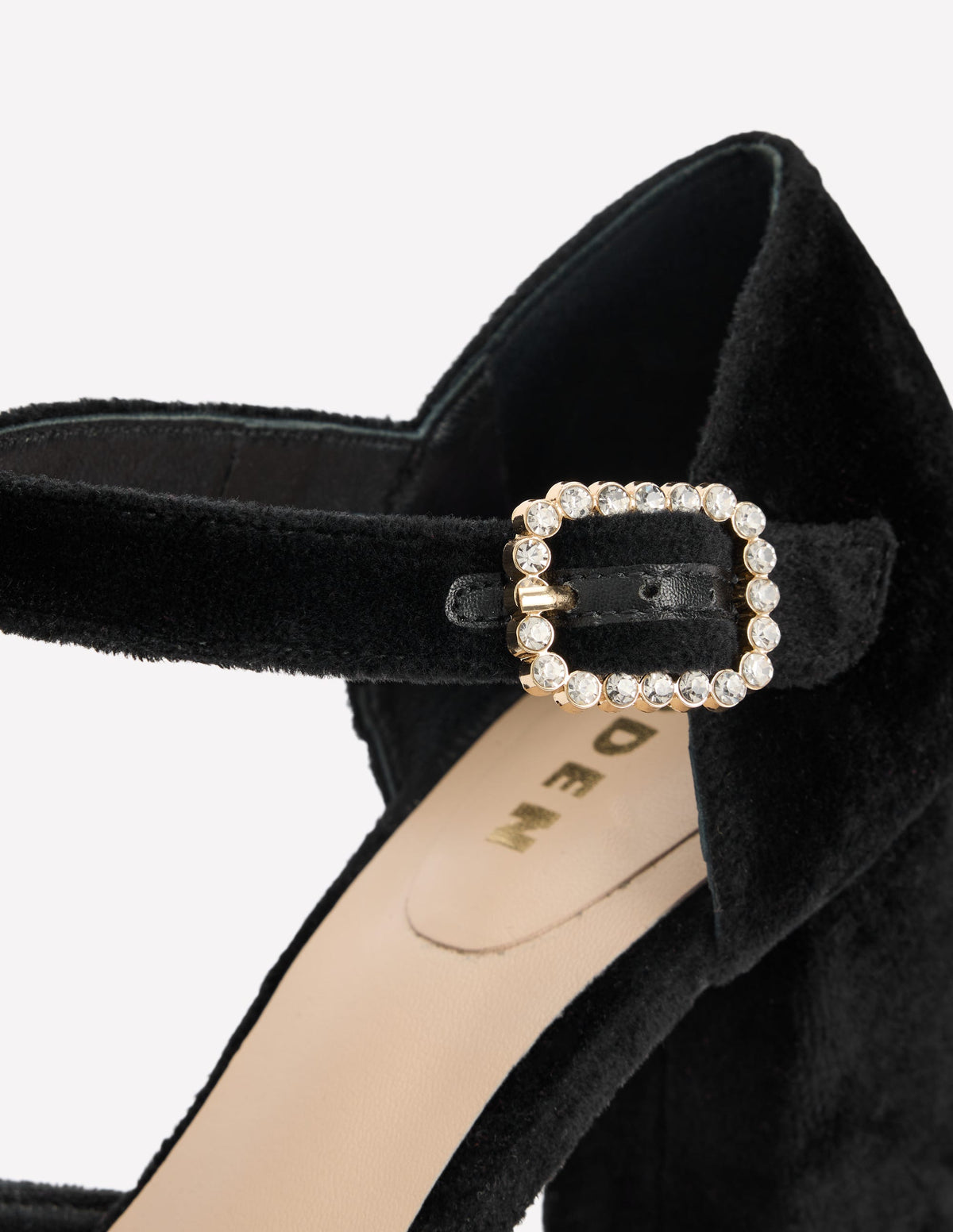 Jewelled Buckle Platform Heels-Black - Image 4