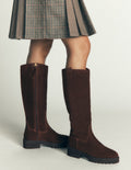 Jessie Chunky Knee Boots-Bitter Chocolate