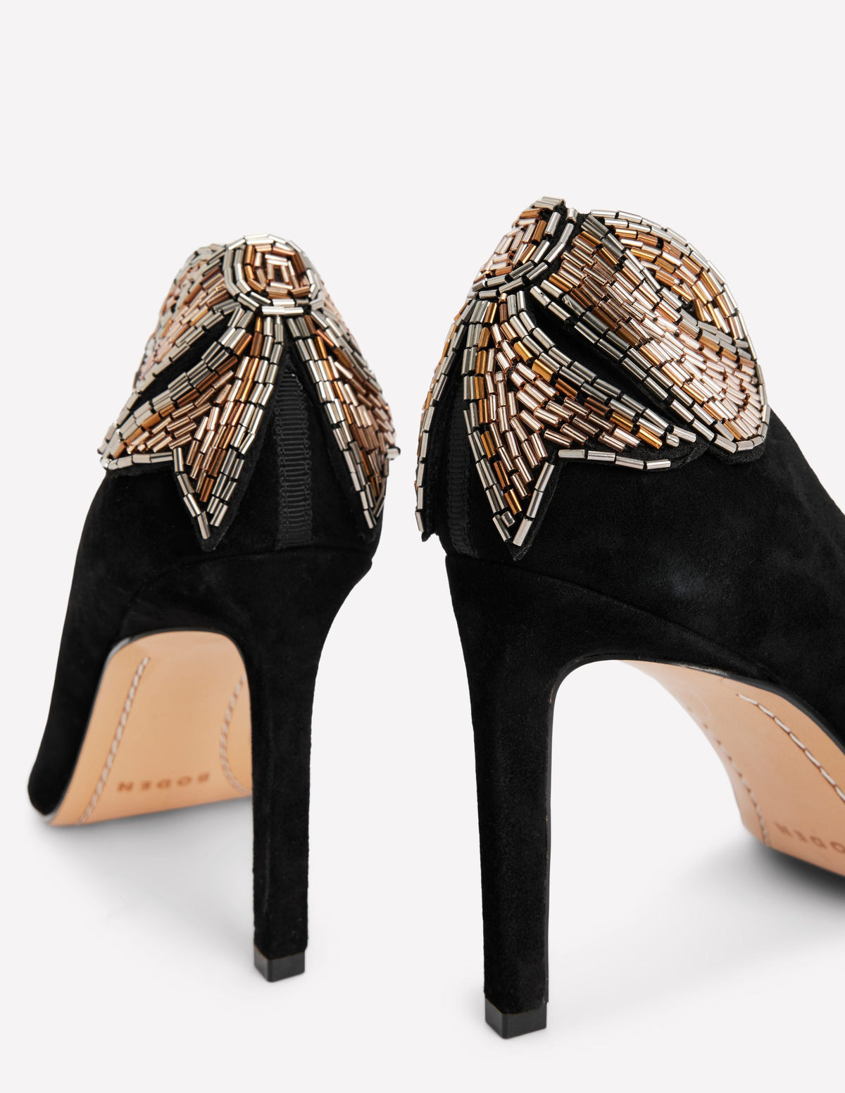 Embellished Court Shoes-Black-4
