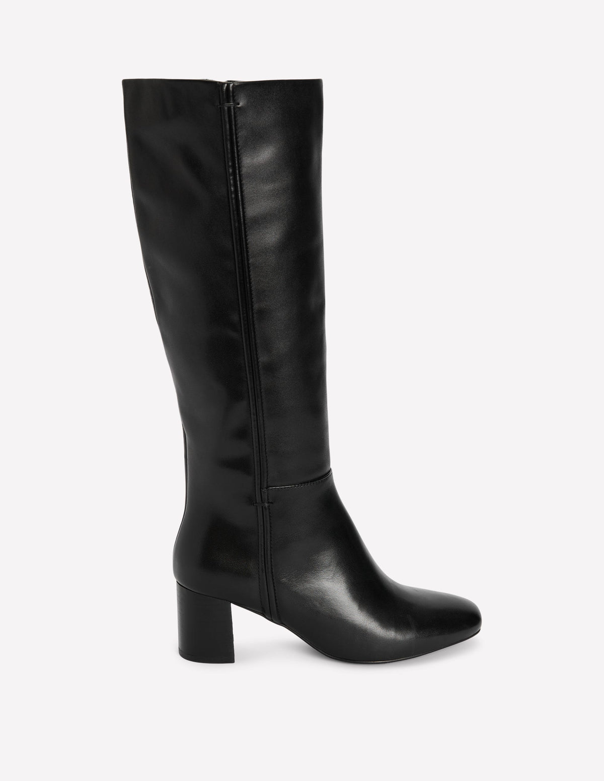 Seam Detail Knee Boots-Black - Image 1