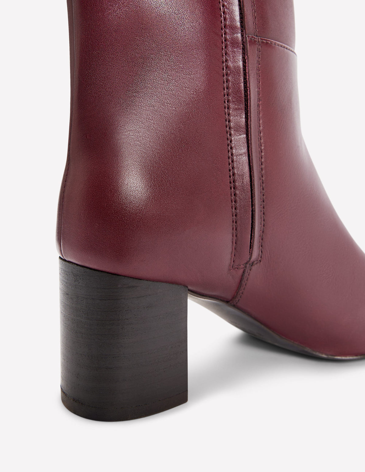 Seam Detail Knee Boots-Dark Burgundy - Image 4