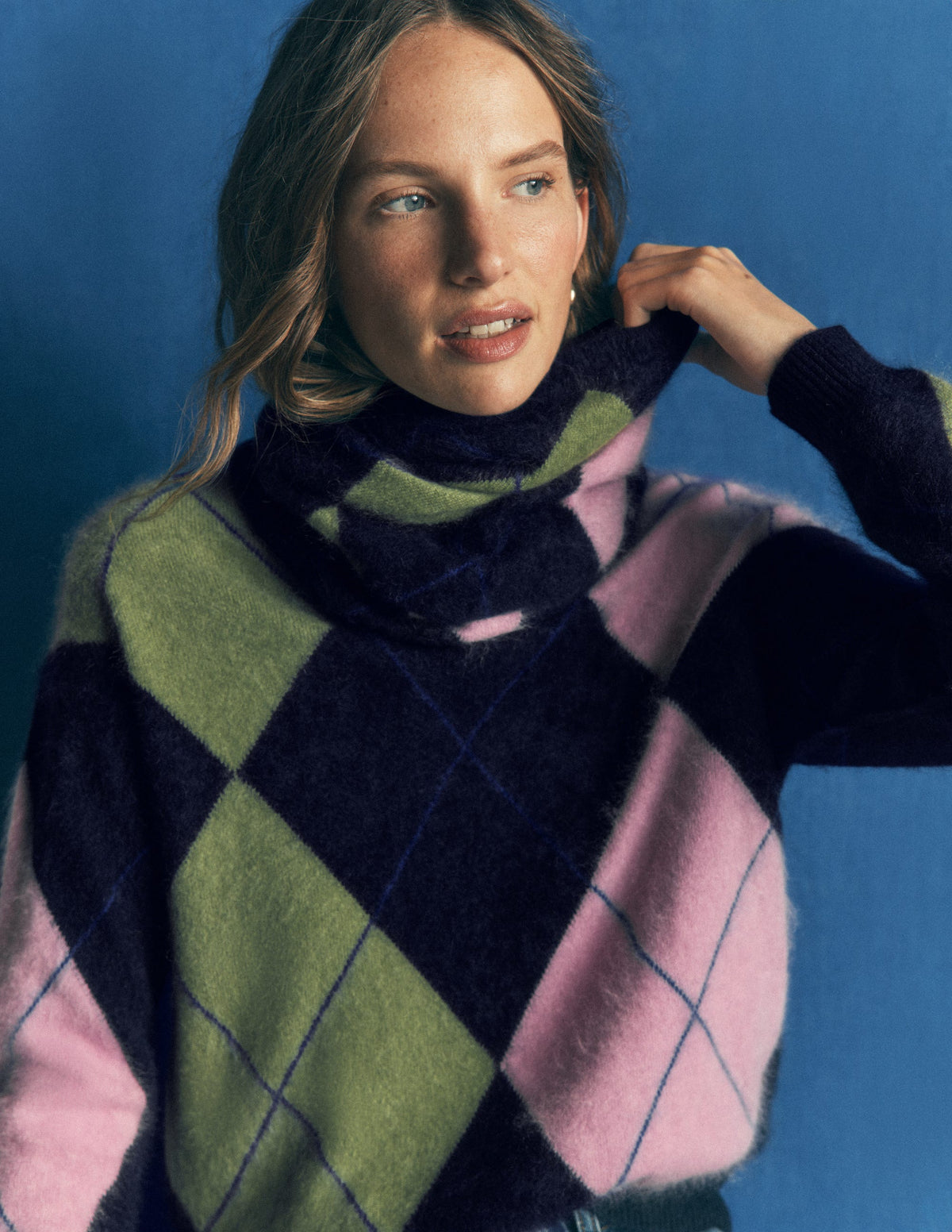 Brushed Cashmere Snood-Multi Argyle - Image 2