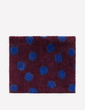 Brushed Cashmere Snood-Dark Cherry, Blue Spot