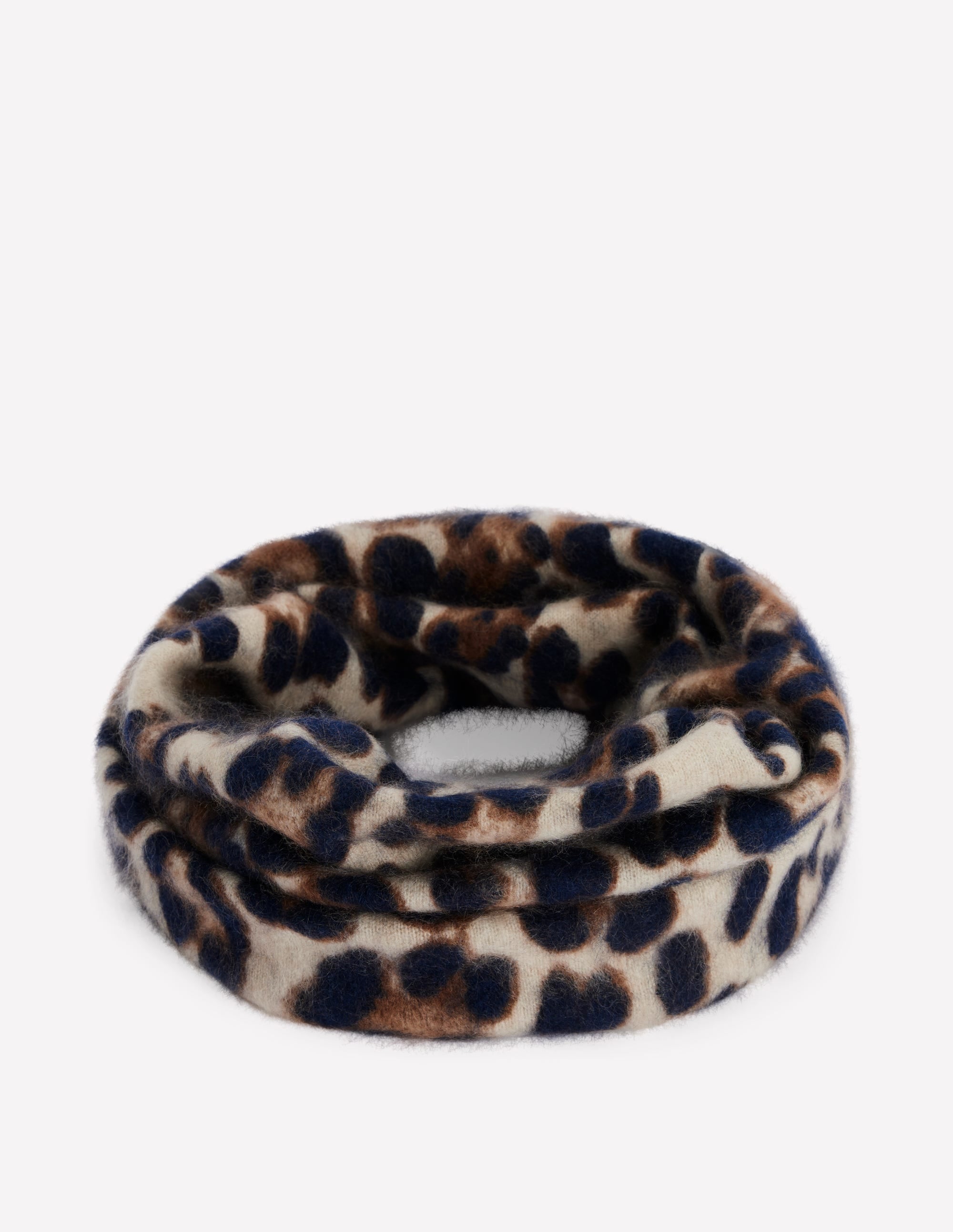 Brushed Cashmere Snood-Leopard - Image 1