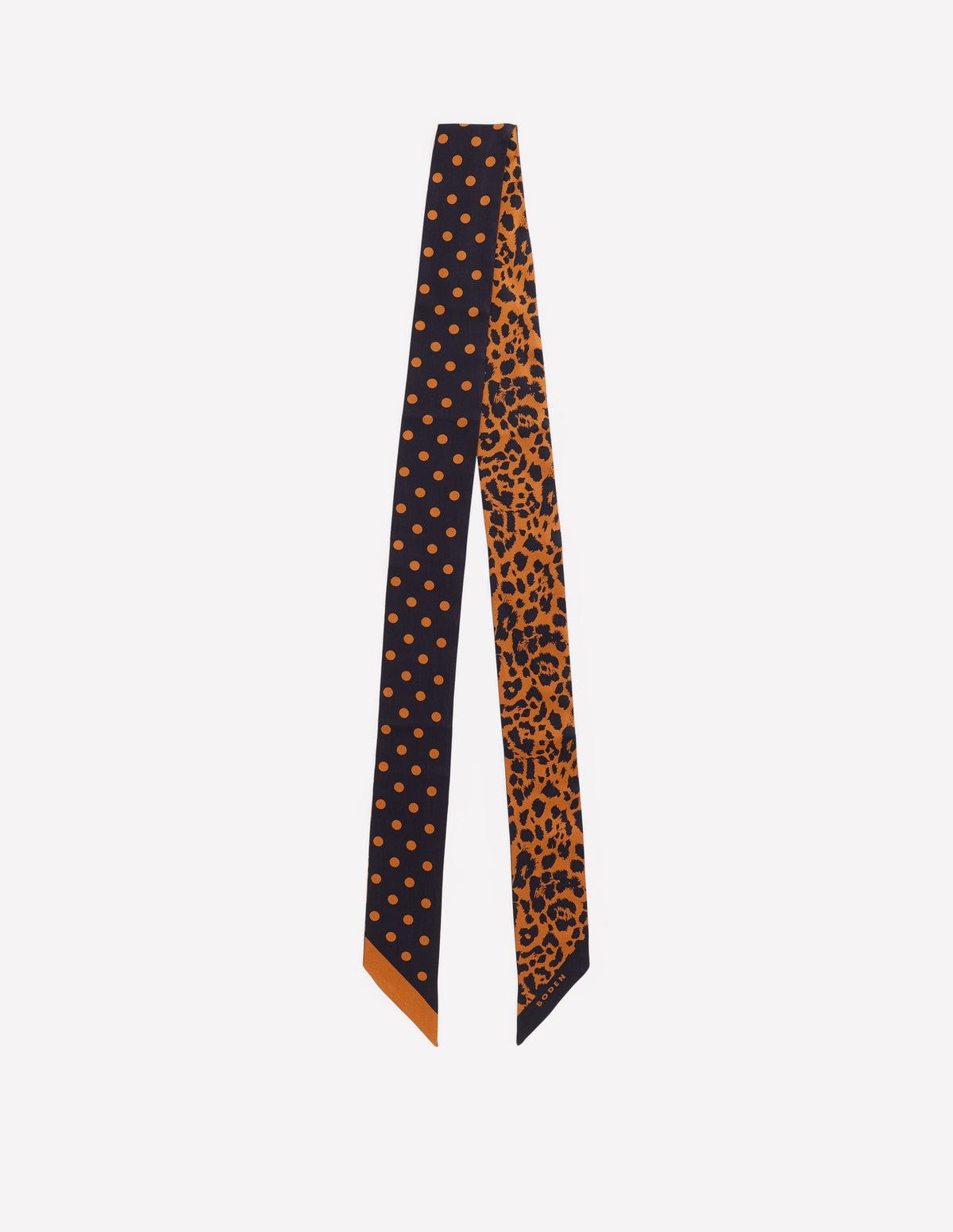 Octavia Skinny Silk Scarf-Leopard Spot - Image 1