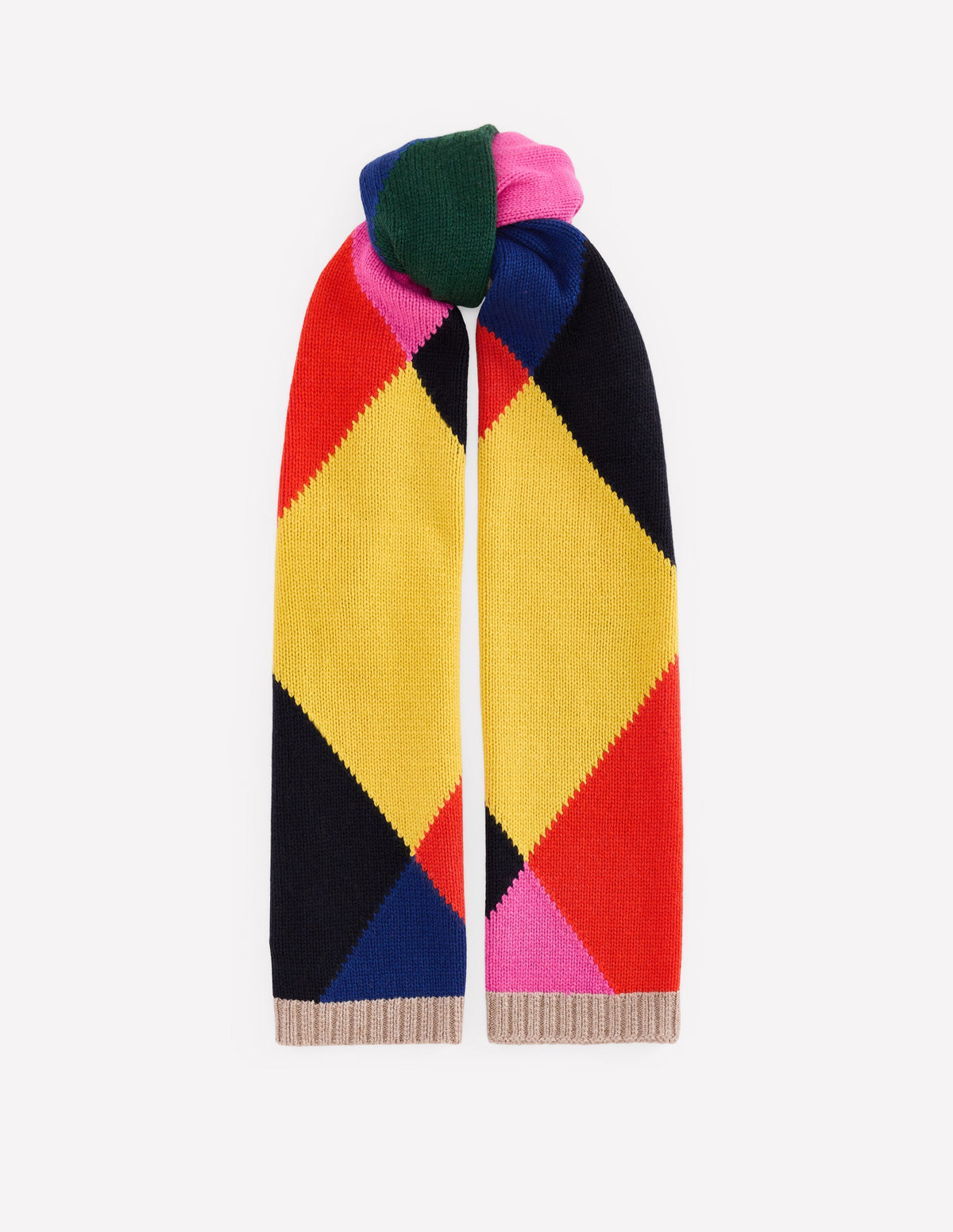 Knit Scarf-Multi Argyle-1